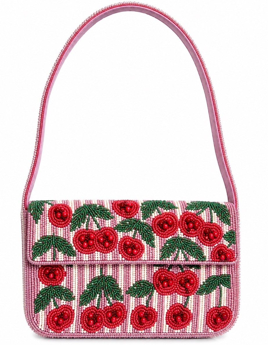 Anthropologie The Fiona Beaded Bag: Fruit Edition – Cherry