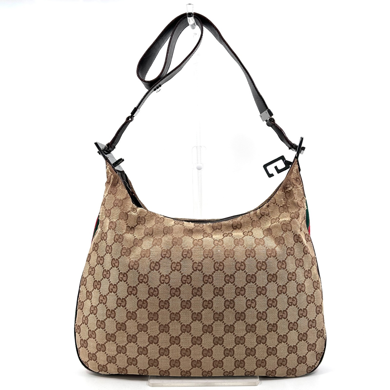Gucci Sherry Line GG Canvas Leather Shoulder Bag 001.3341 Brown Authentic