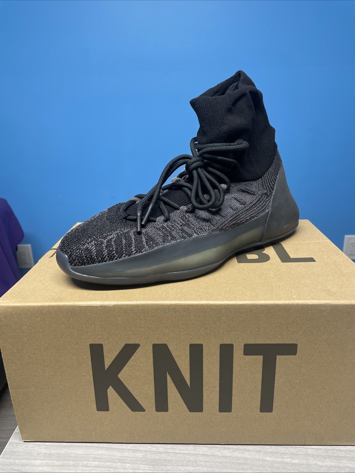 adidas Yeezy Bsktbl Knit Lace Up Mens Size 10 Grey Sneakers – 100% Authentic