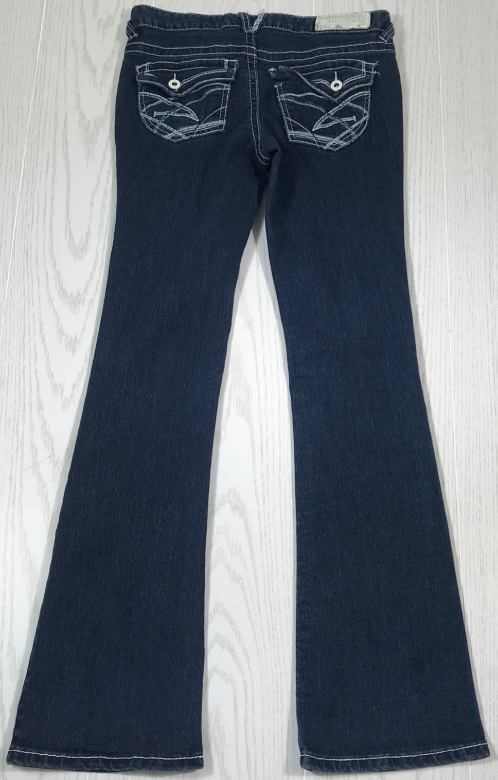 Amethyst Jeans Womens 7 Dark Wash Bootcut Stretch Mid Rise Button Flap Y2K