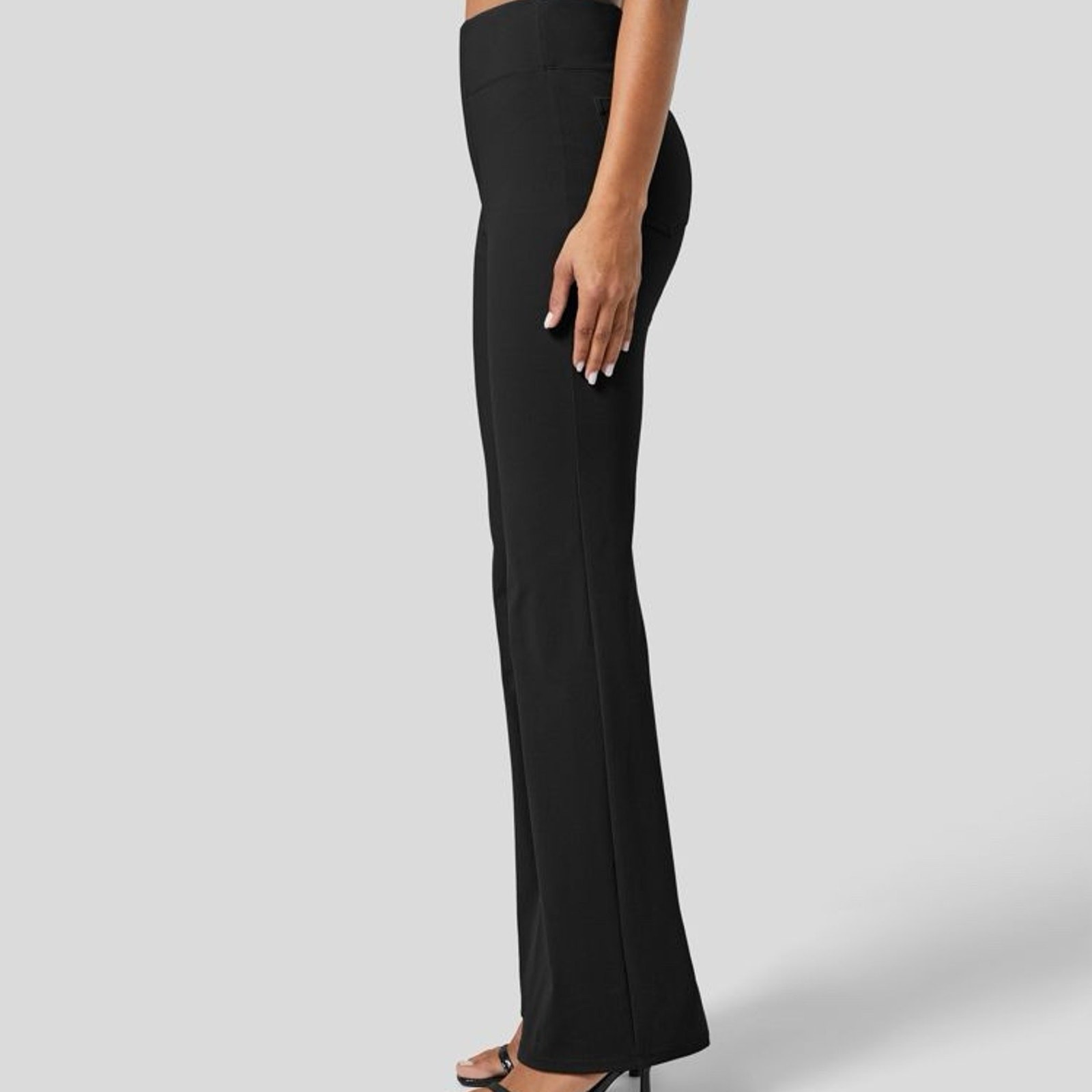 Halara Flex™ High Waisted Back Side Pocket Slight Flare Work Pants-NWT blk