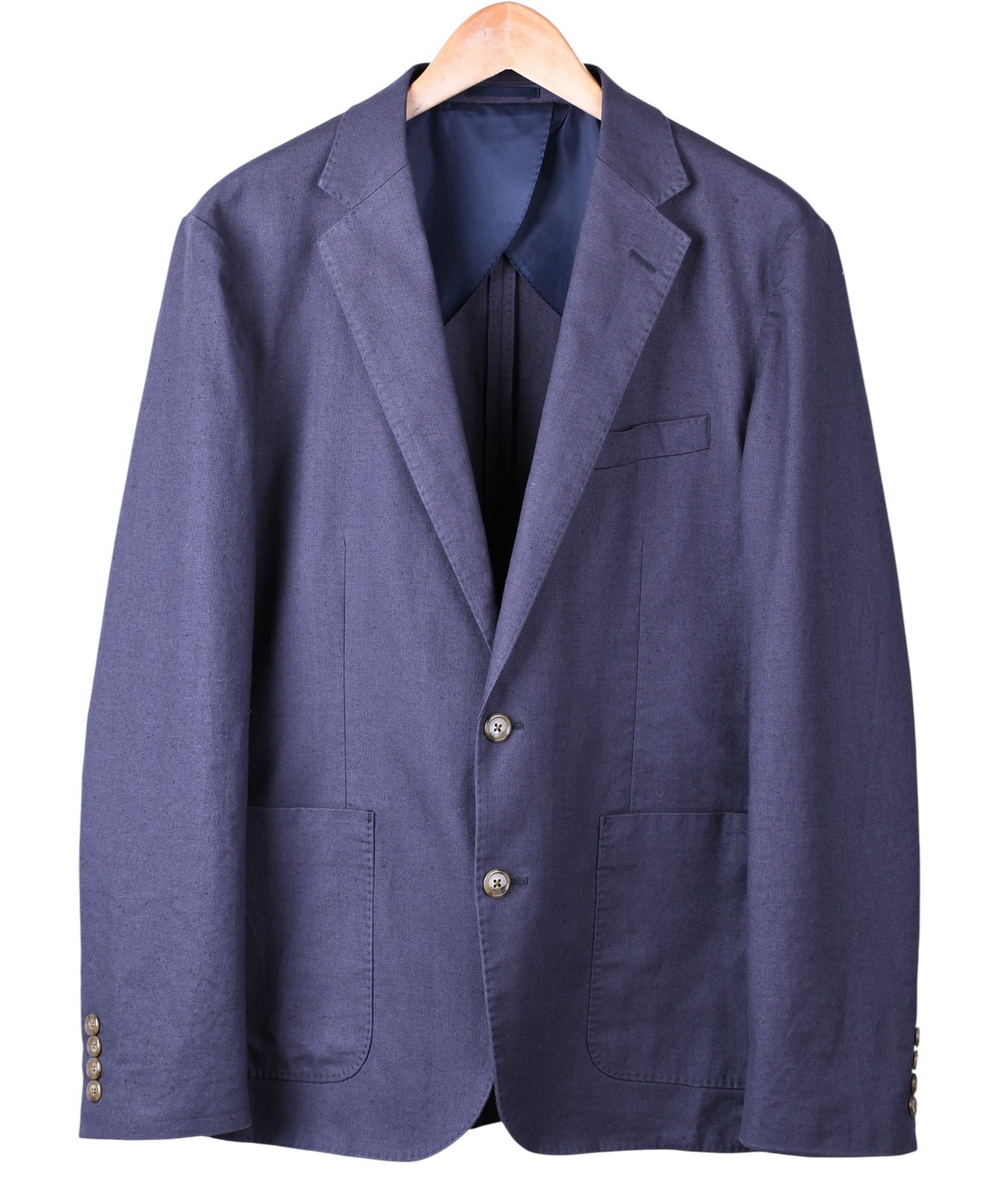 J.Crew Navy Blue Cotton Hemp Blend Patch Pocket Casual Blazer Sport Coat 40R