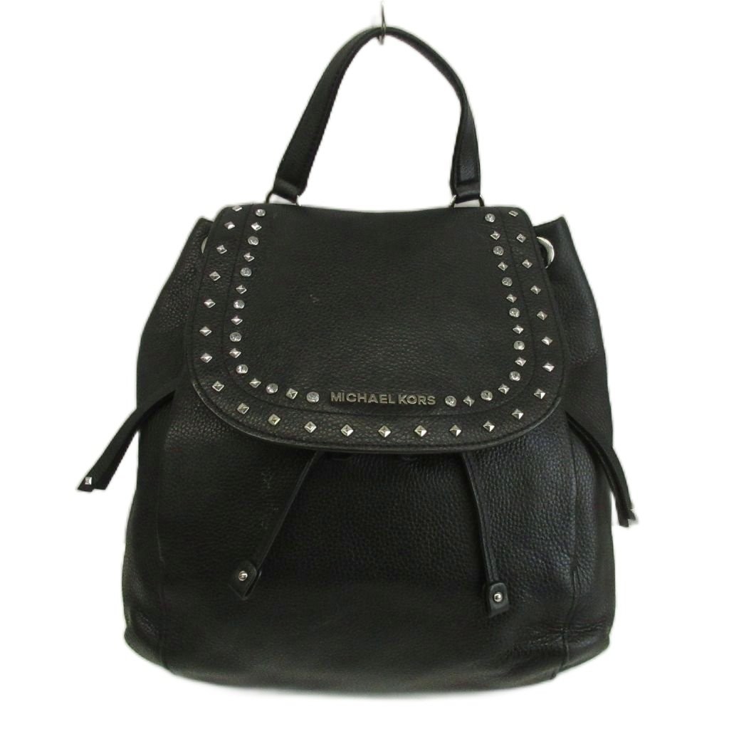 Michael Kors Leather Backpack Black 11.6in (29.5cm)