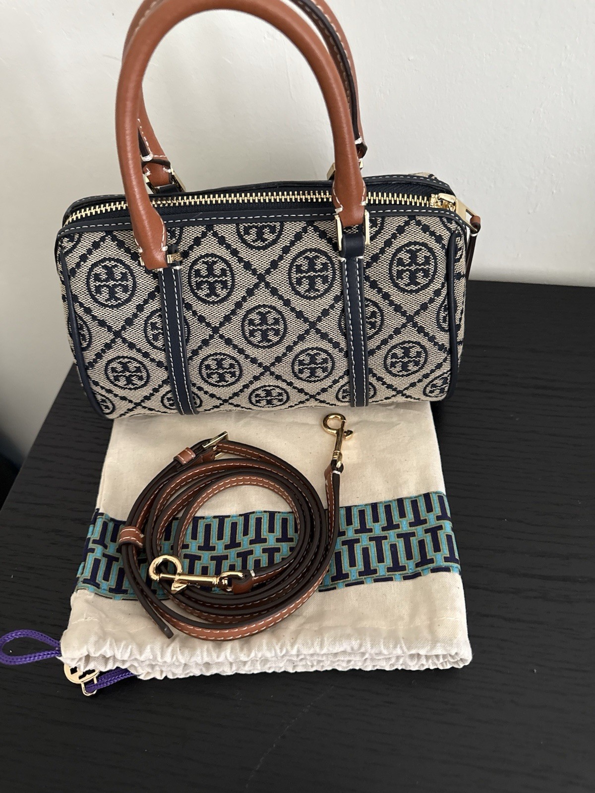 Tory Burch Mini T Monogram Barrel Bag