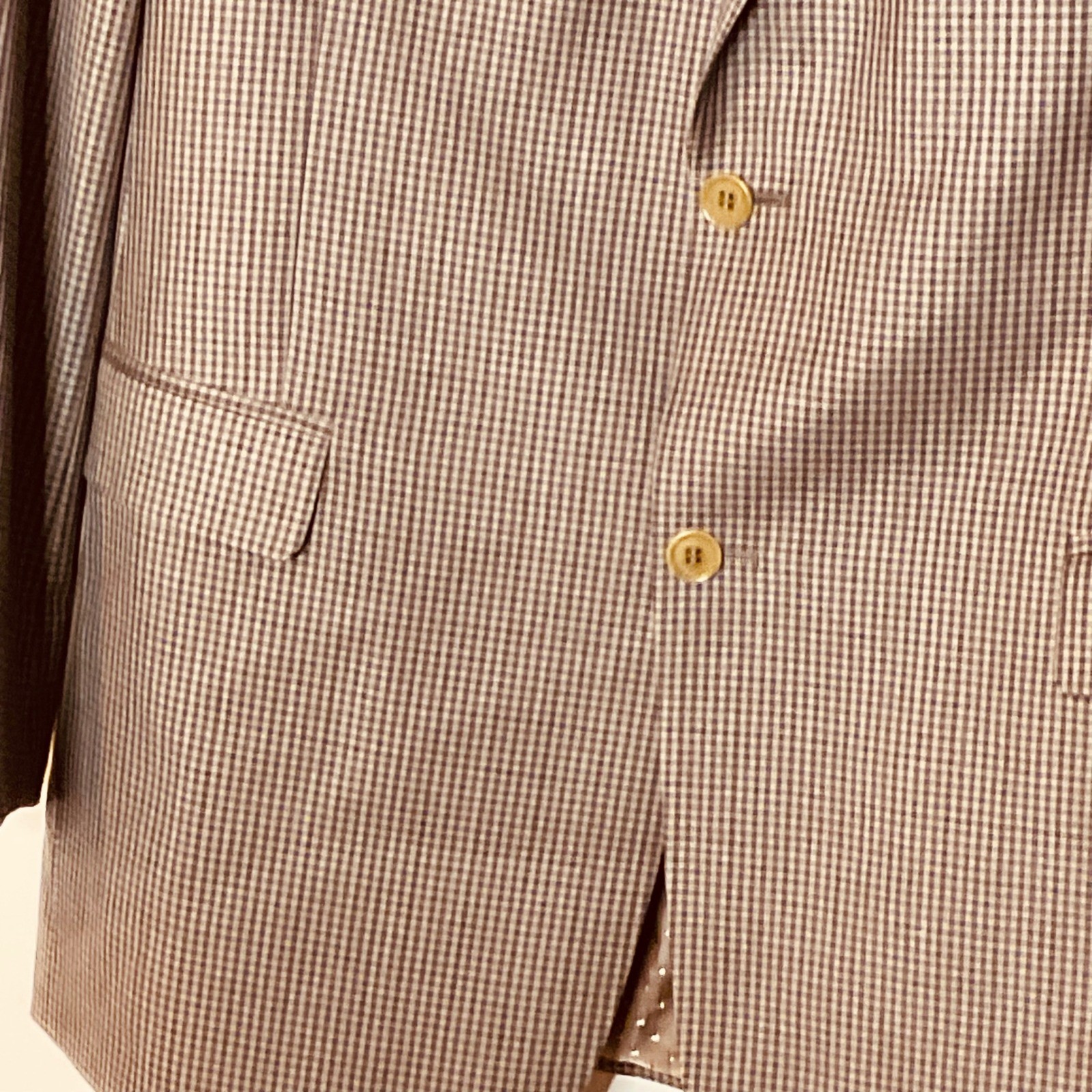 TURNBURY men’s sportcoat blazer jacket 44L 100% WOOL hounds tooth