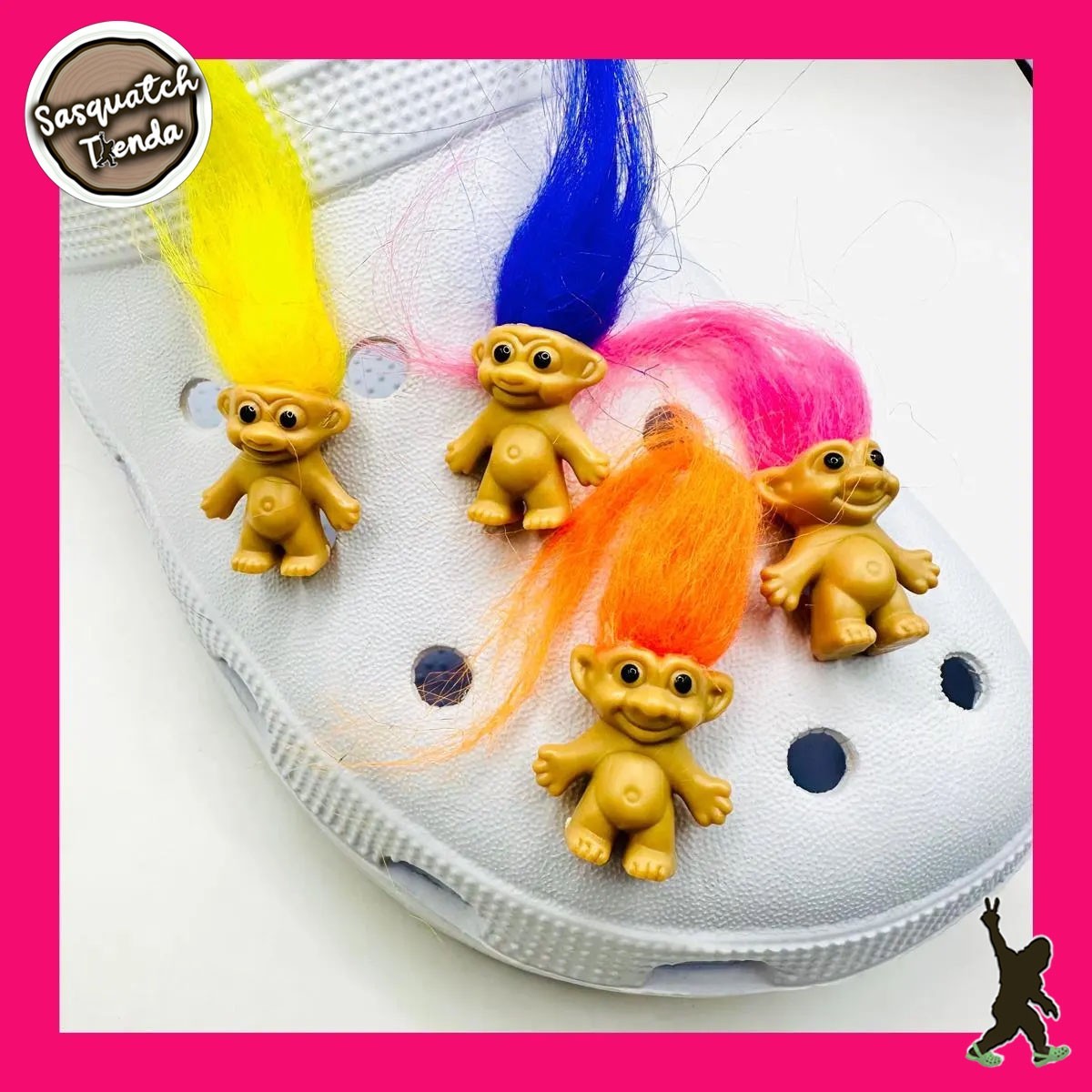 3D Trolls 90s Character Shoe Charm Lot, Fits Croc-style shoes, Cute, Lot, Gift