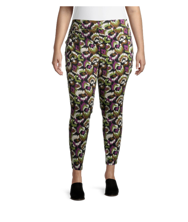 Terra&Sky Womens Plus Multicolor Elastic Waist Pockets Stretch Jeggings Size 3X
