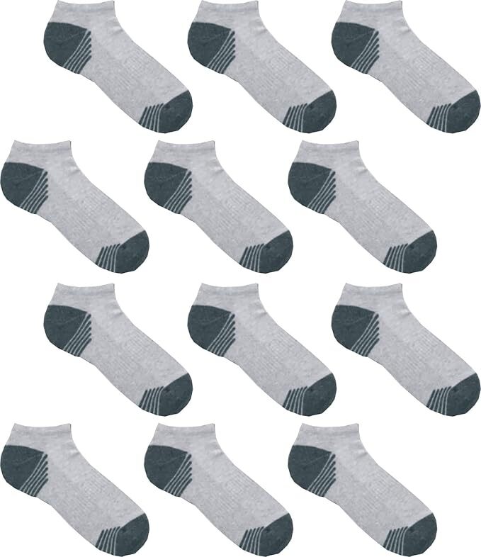 Wholesale Bulk Mens No Show Socks Grey Low Cut Athletic Running Liner Socks