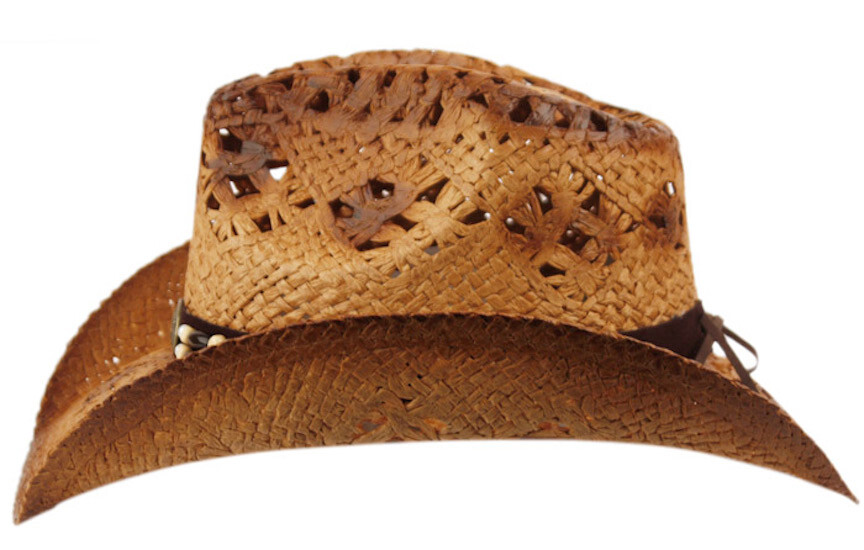 Cowboy Hat Eagle Beads Straw Vintage Studded Leather Western Concert Men’s Hat