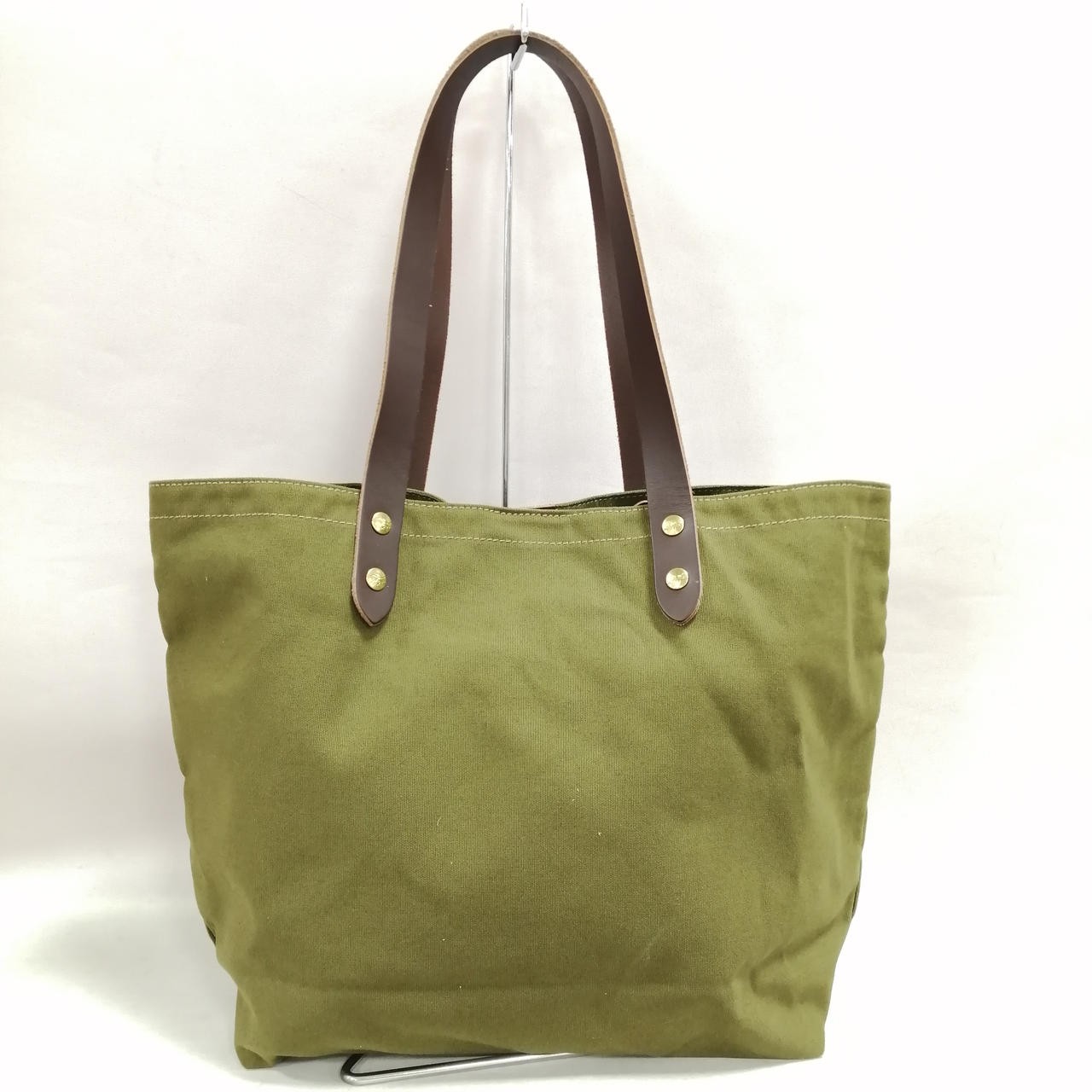 IL BISONTE Khaki Brown Pocket Canvas Tote Bag 10.6 inch