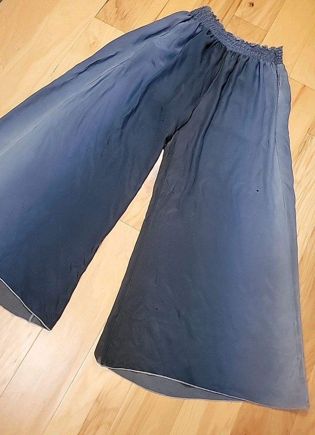 Pete & Greta Johnny Was 100% Silk Wide Leg Womens XL Baggy Pants Elastic Waist