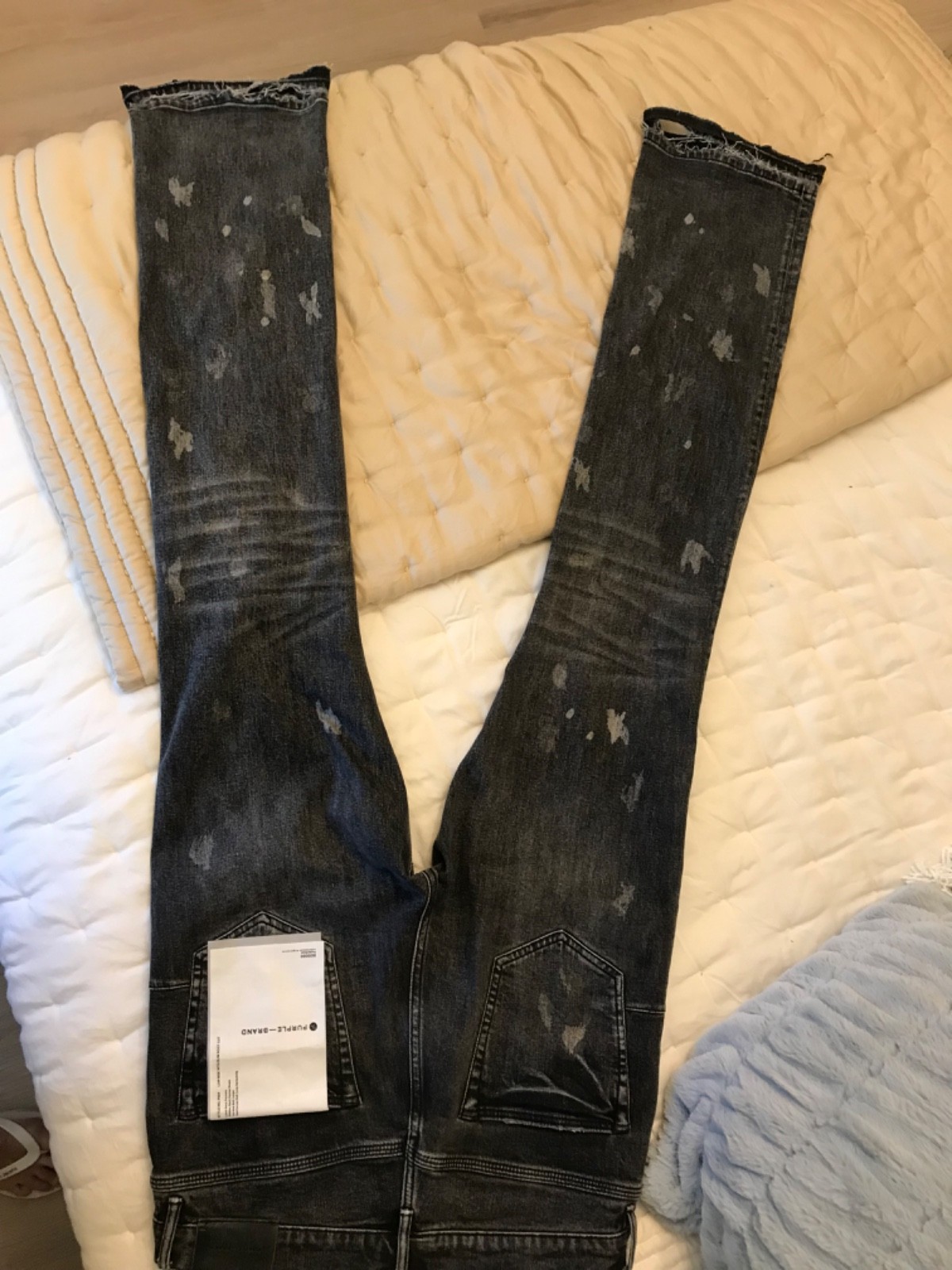 Purple Brand Jeans P004 Boot Cut men’s size 34 Black Distressed Denim nice clean