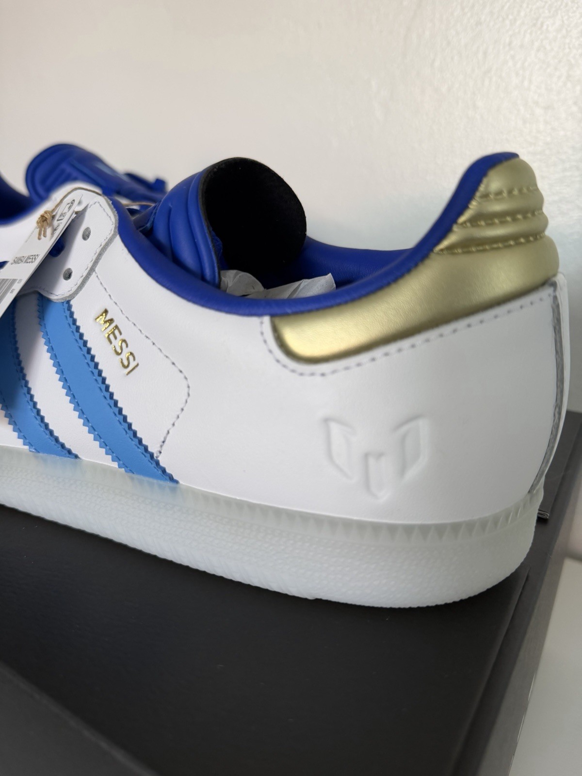 *NEW Messi adidas Samba Sneakers Argentina Shoes GOLD Logo Men Shoes US Size 11
