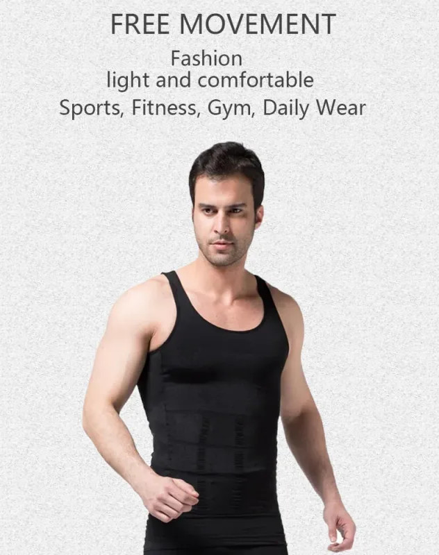 YBFDO Men Body Shaper Slimming Compression Vest Undershirt Seamless Waist