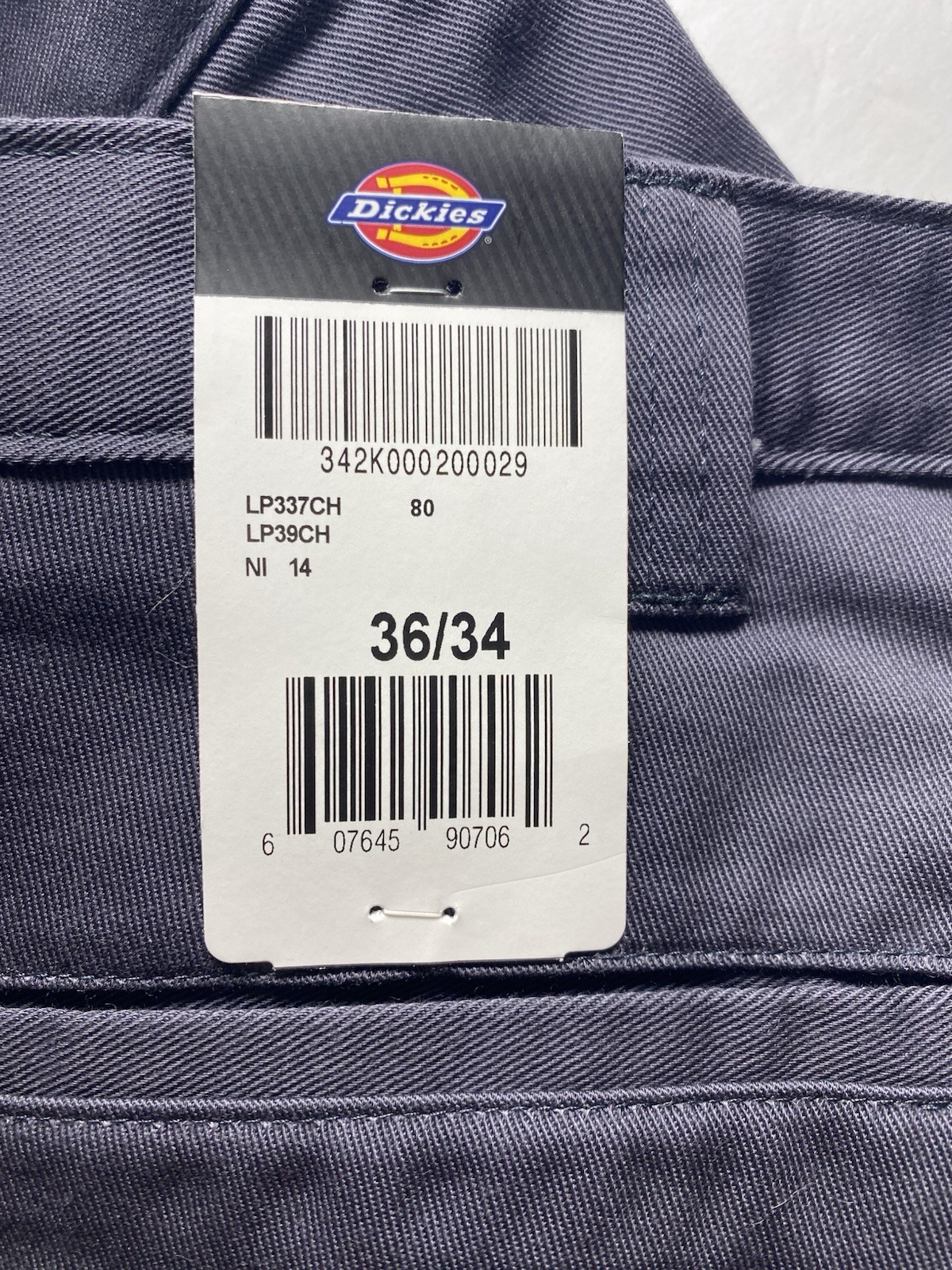 Dickies Men’s Gray Cargo Work Pants 36×34 Cotton Twill Construction LP39CH