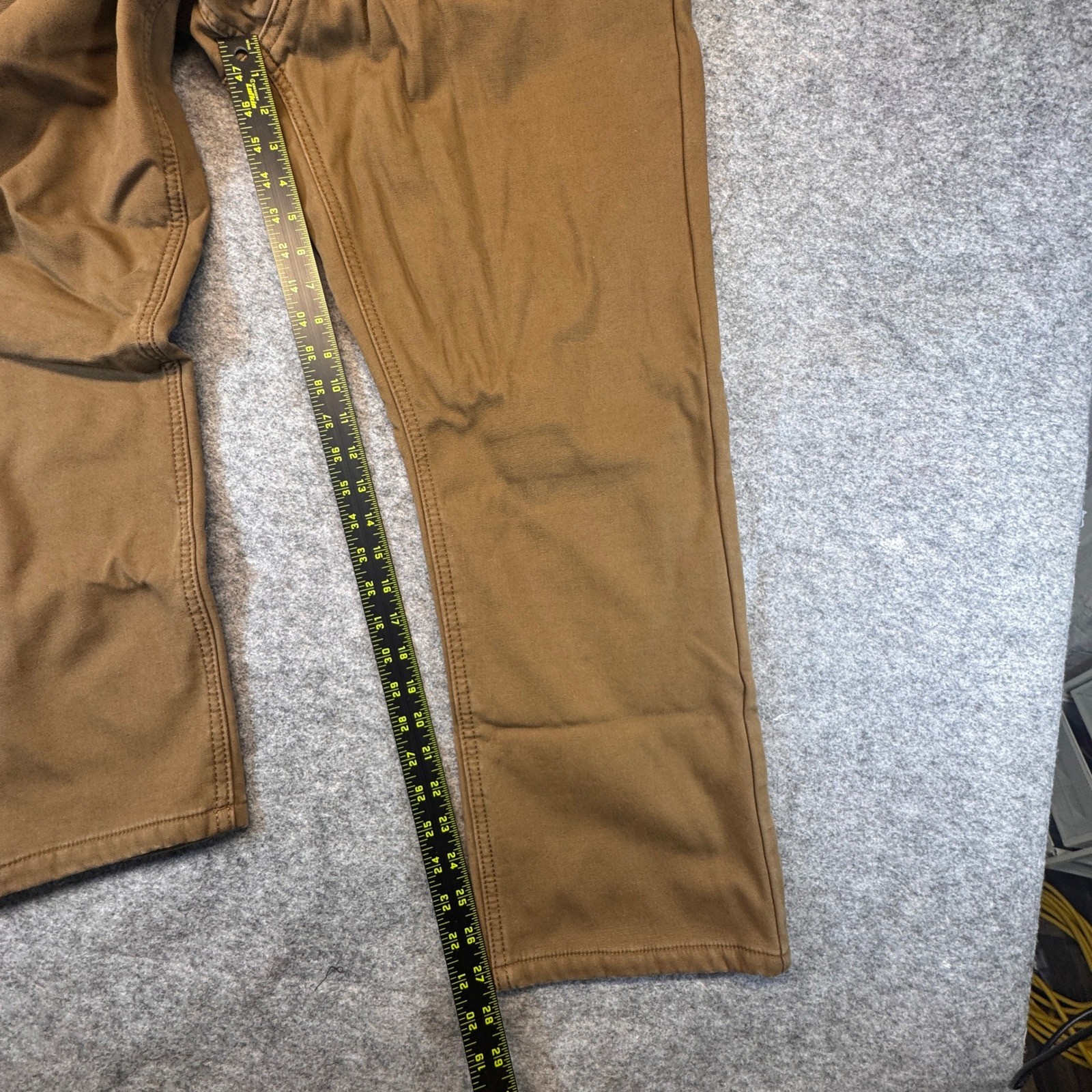 Weatherproof Vintage Mens Fleece Lined Canvas Pants Brown Regular Fit 38×29