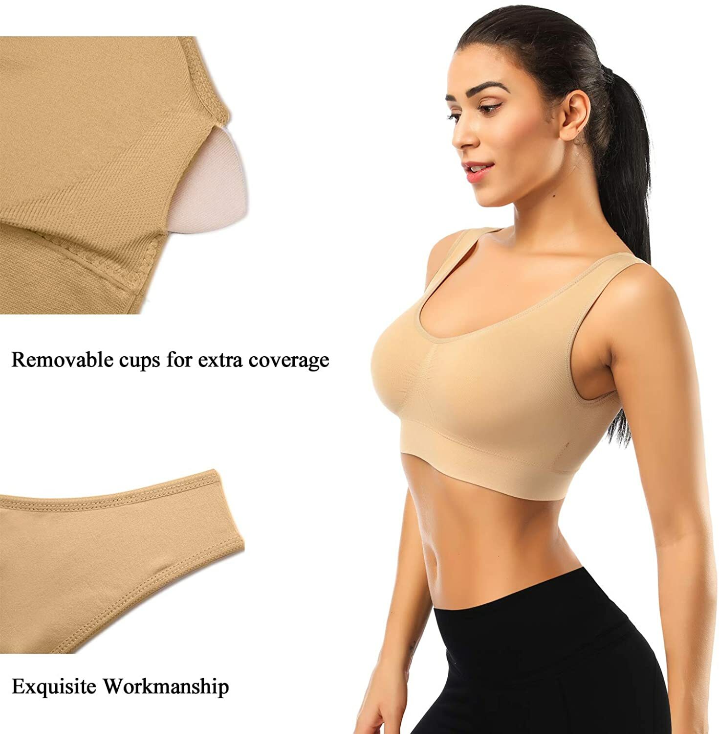 1/2/3pcs Sexy Run Sports Bras Women Seamless Comfortable Yoga Bra Removable Pads