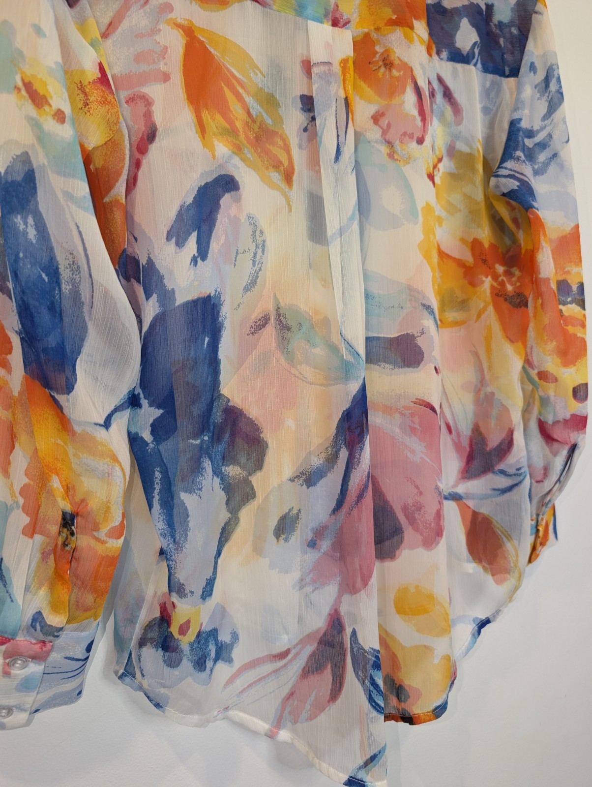 Vero Moda Top Watercolour Blouse Semi Sheer New Tags Medium Floral RRP $99.95