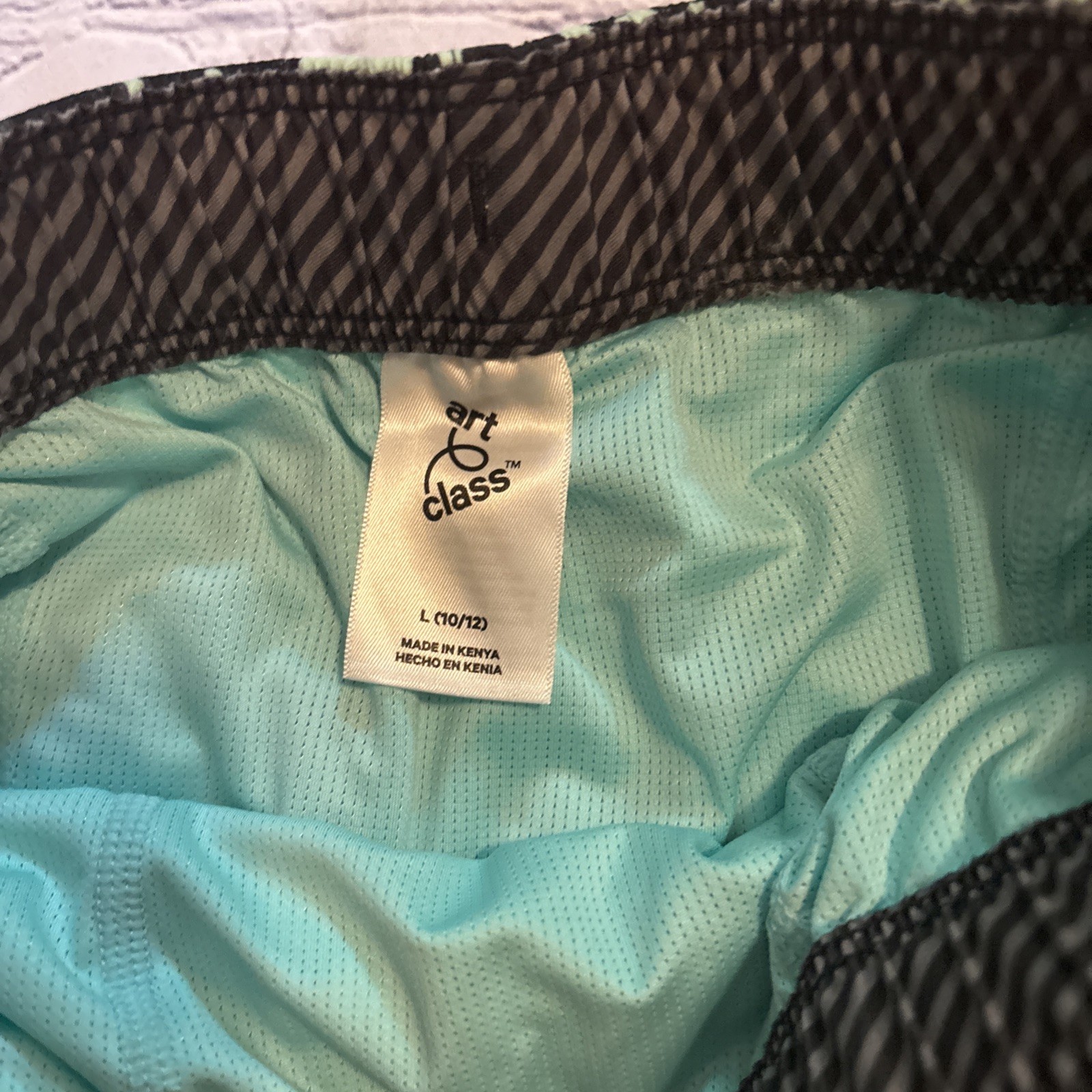 Art Class Boys L (10/12) Swim Trunks Mid Thigh Length NWT