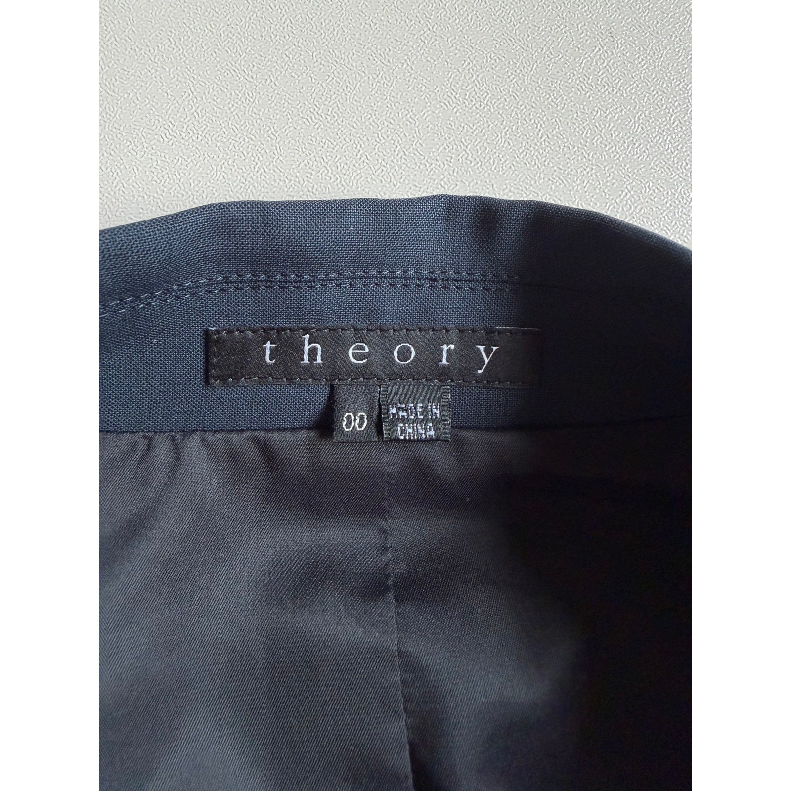 Theory Women’s Navy Single-Button Wool Blend Tailored Blazer Jacket Size 00