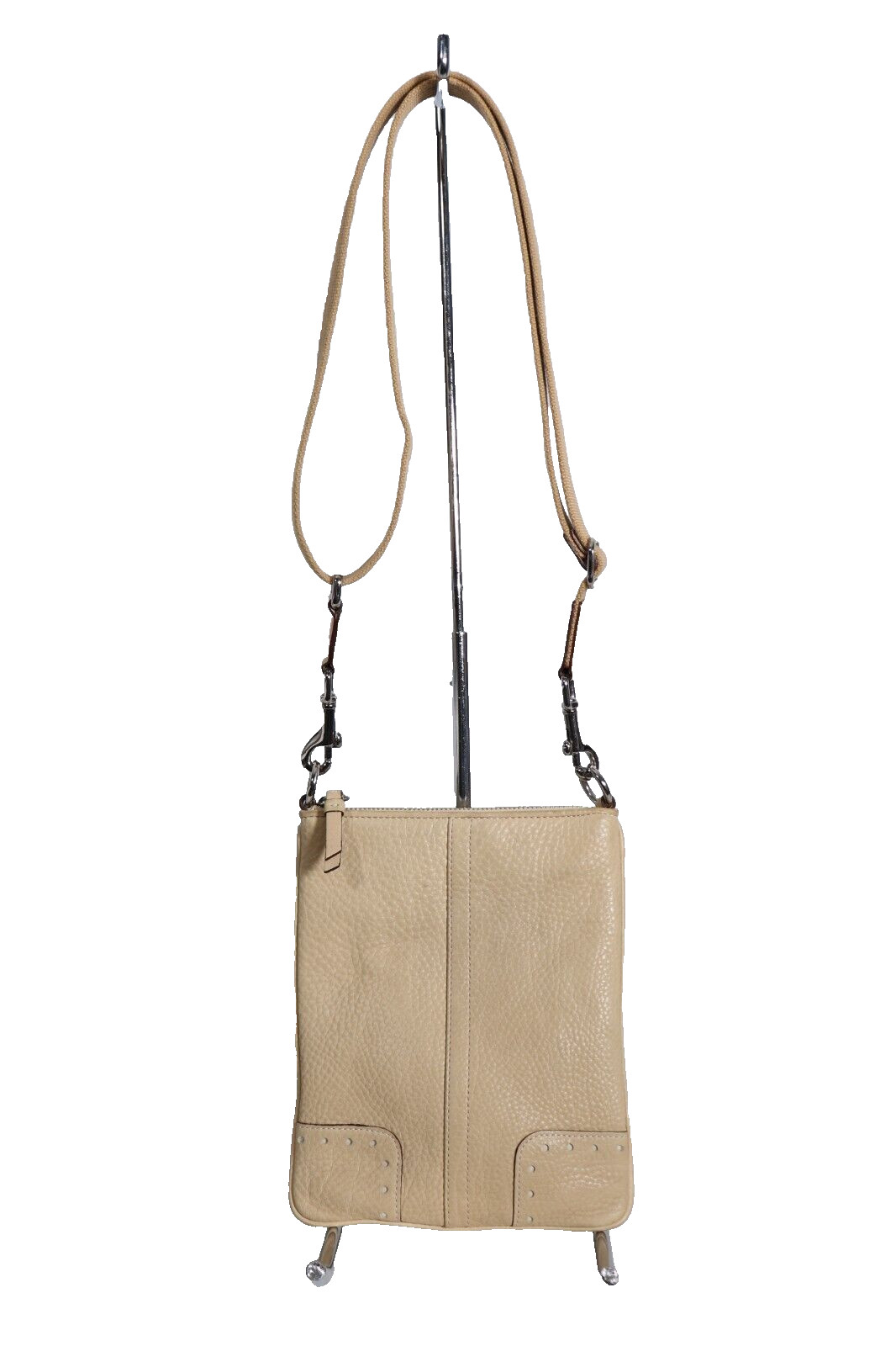 Coach Factory Women’s Small Ivory 9760 Swing Pack Purse Pebbled Cross Body Bag
