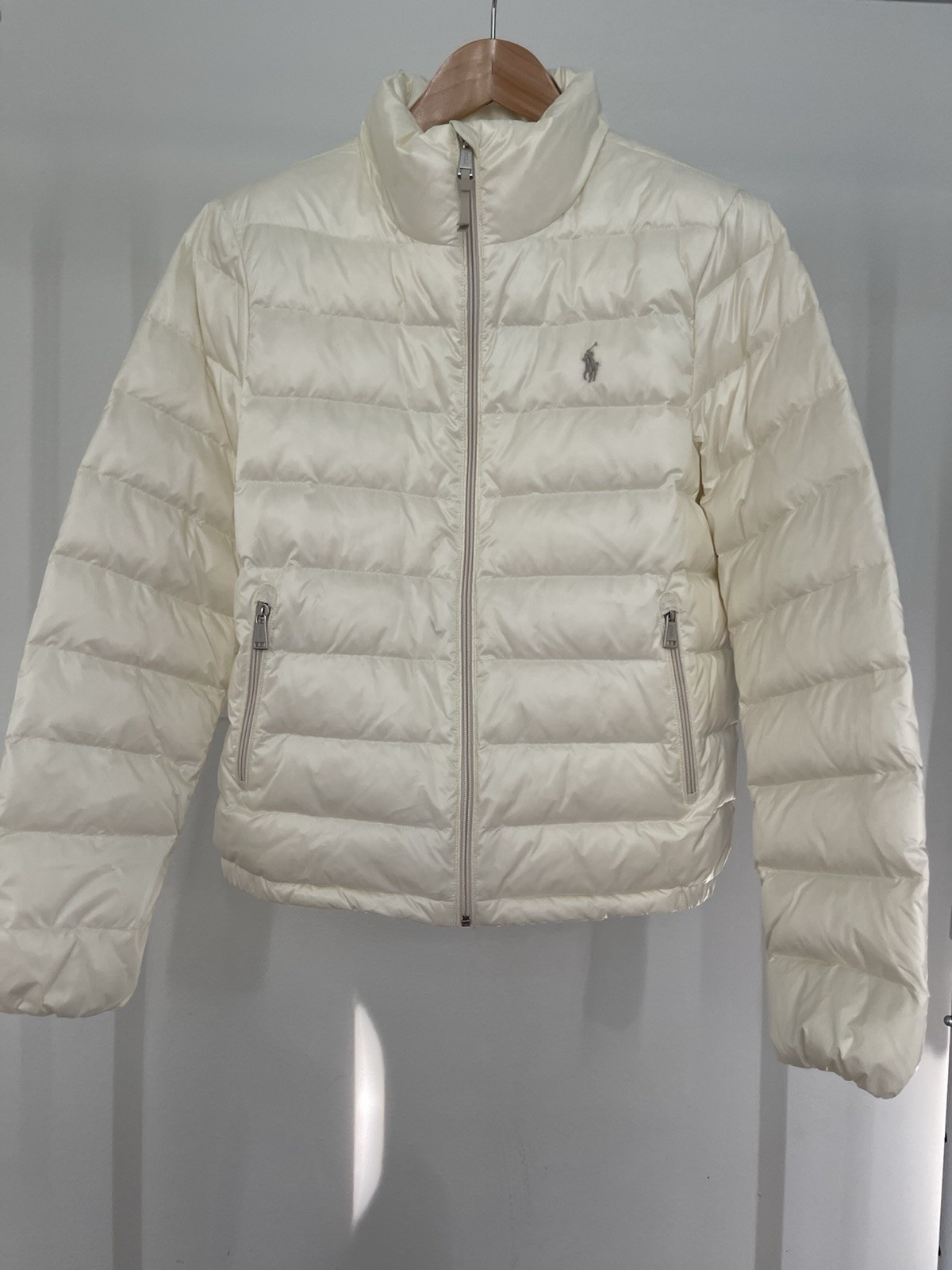 Polo Ralph Lauren Women’s Down Puffer Jacket Chic Cream Size M NWT