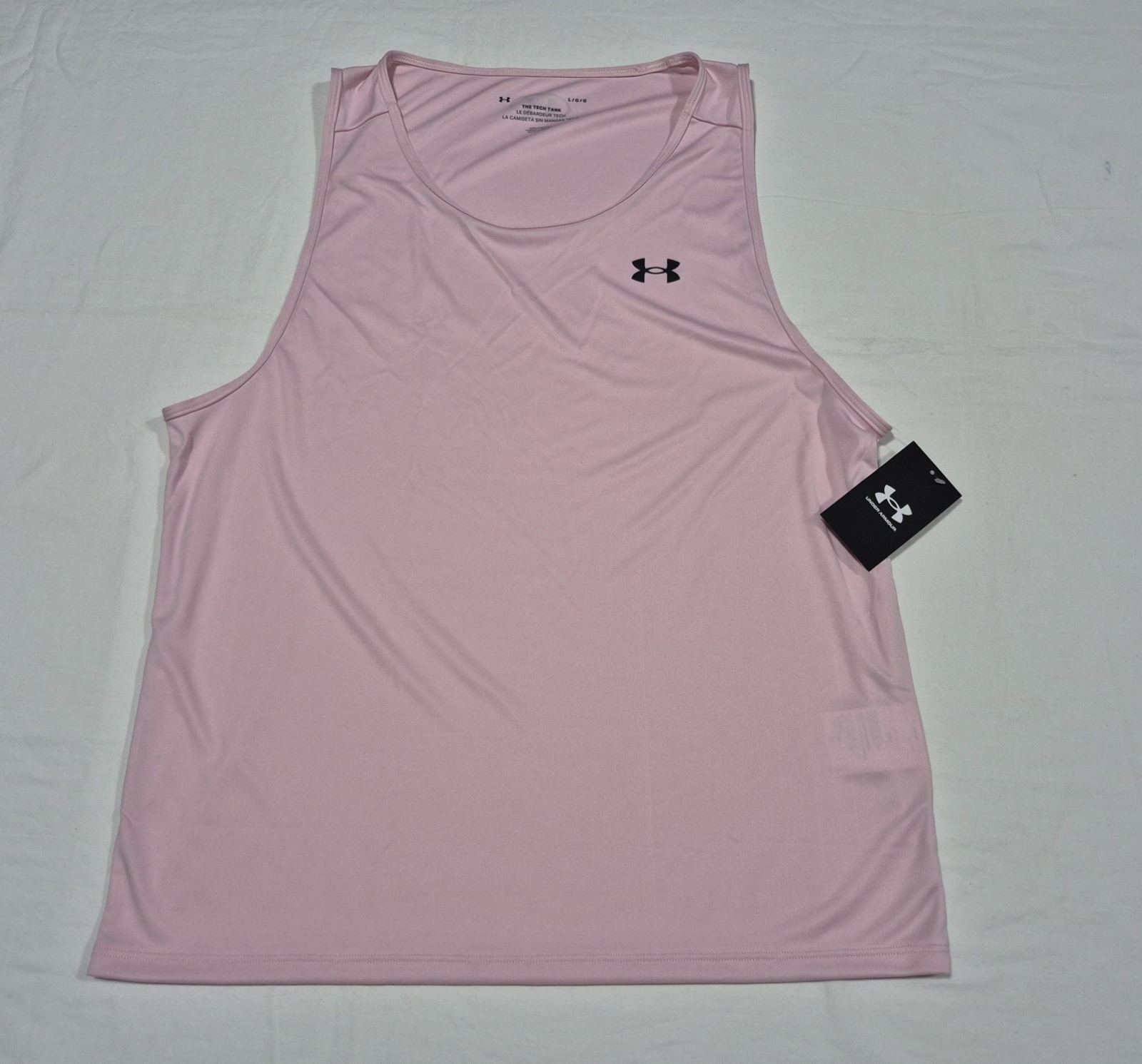 Under Armour Mens Velocity SL Chalk Pink Tank Heat Gear Loose 1383408-647