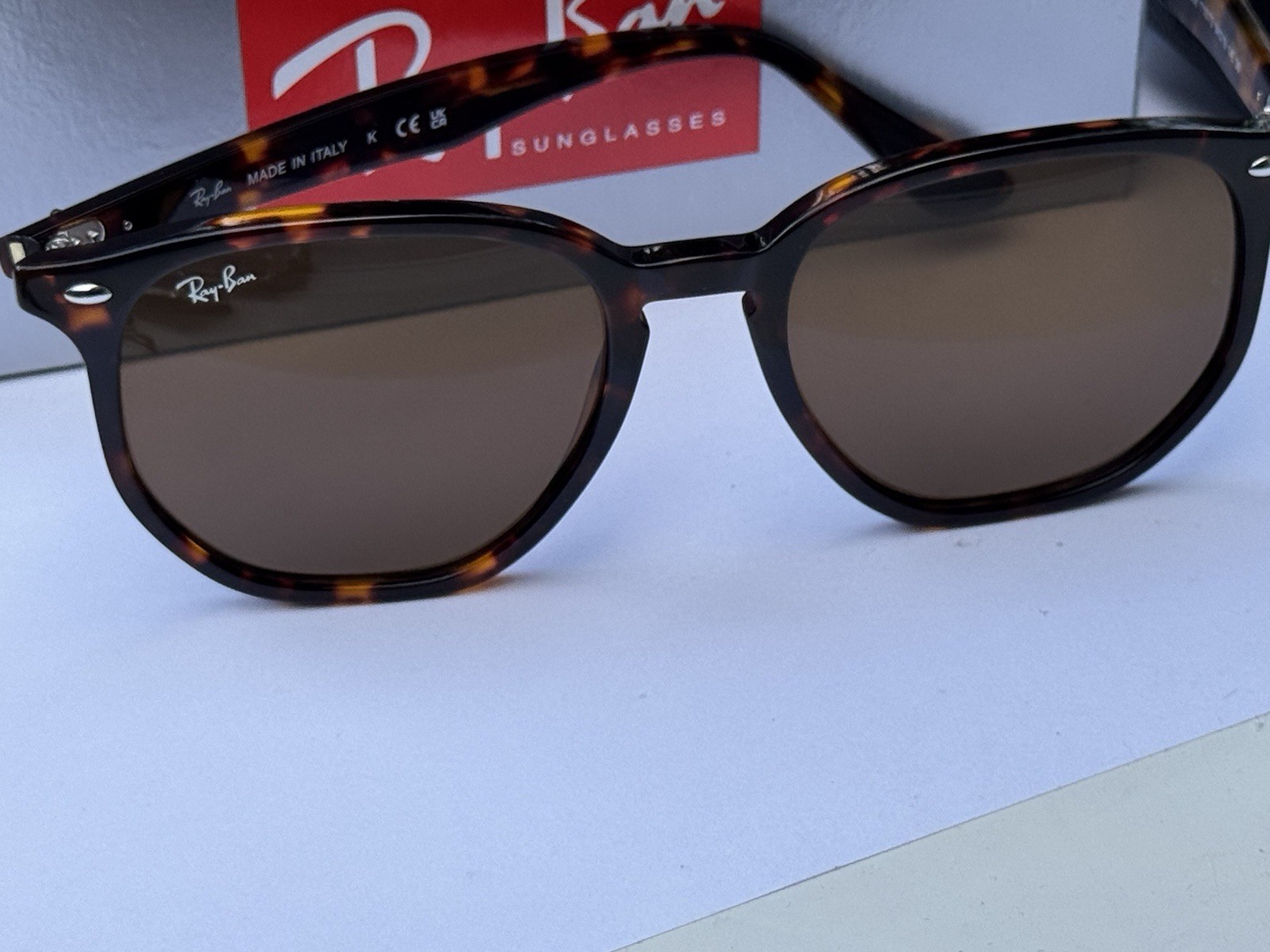 NEW Ray-Ban RB4306 710/73 Polished Light Havana/B-15 Brown Sunglasses 54mm