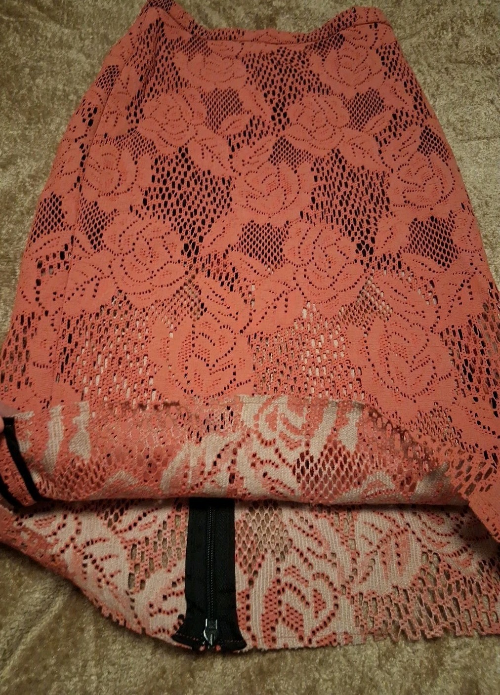 MSGM Orange Faux Leather Laser Cut Midi Length Pencil Skirt Size IT 42 US M NWT