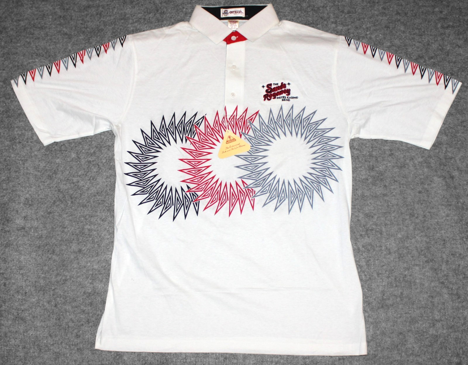 NWT Vintage ANTIGUA GOLF 80s + The Sand Regency Casino Reno NV sz L Polo Shirt