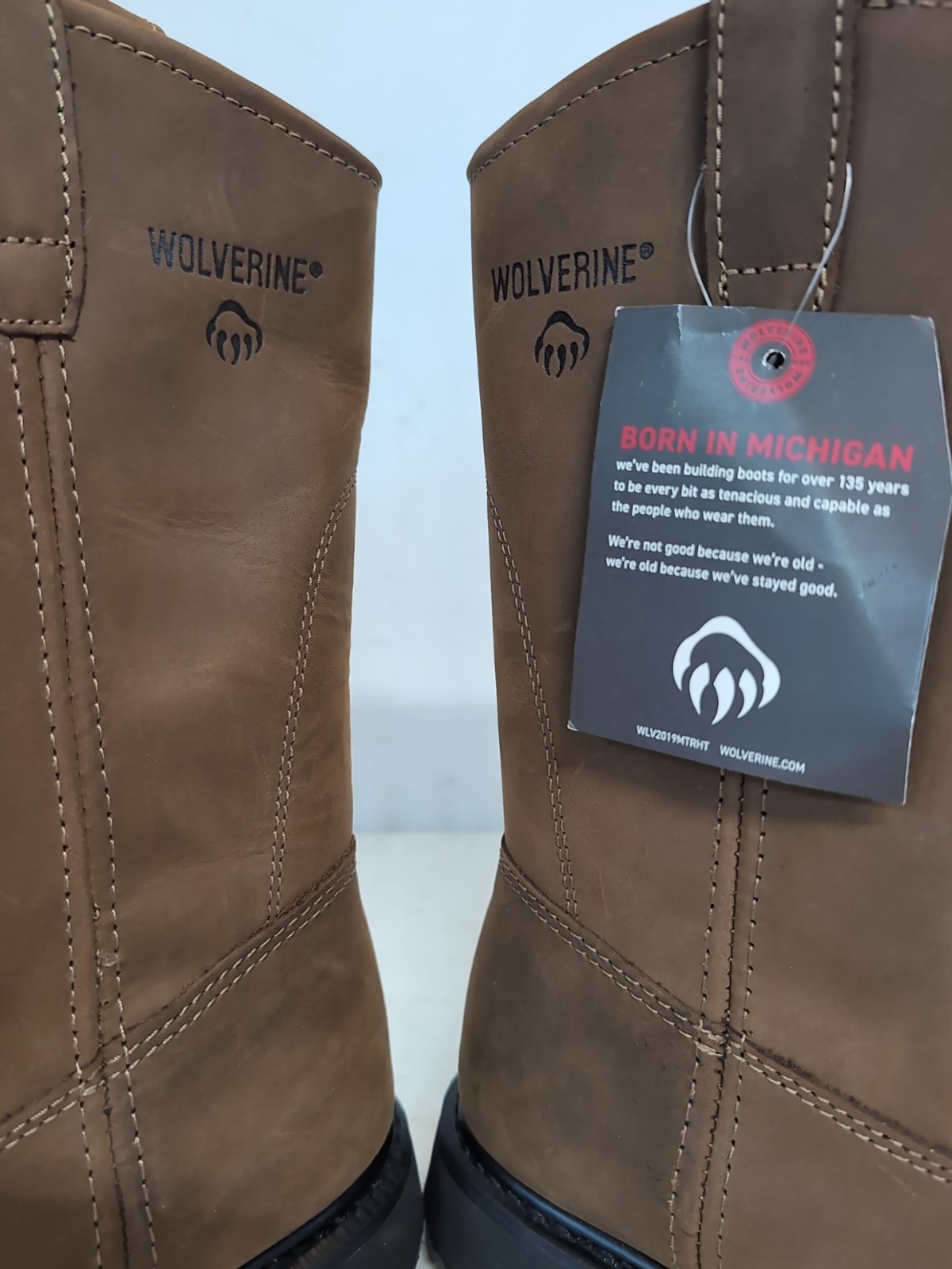 NEW Wolverine Wellington Work Boots Men’s SIZE 9.5 M Brown Leather NWT, IOB