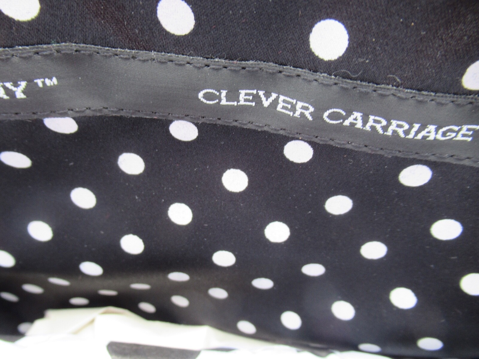 NWT Clever Carriage Co. Large Clear Tote/ Leather Trim/ Striped/ Polka Dot Bags