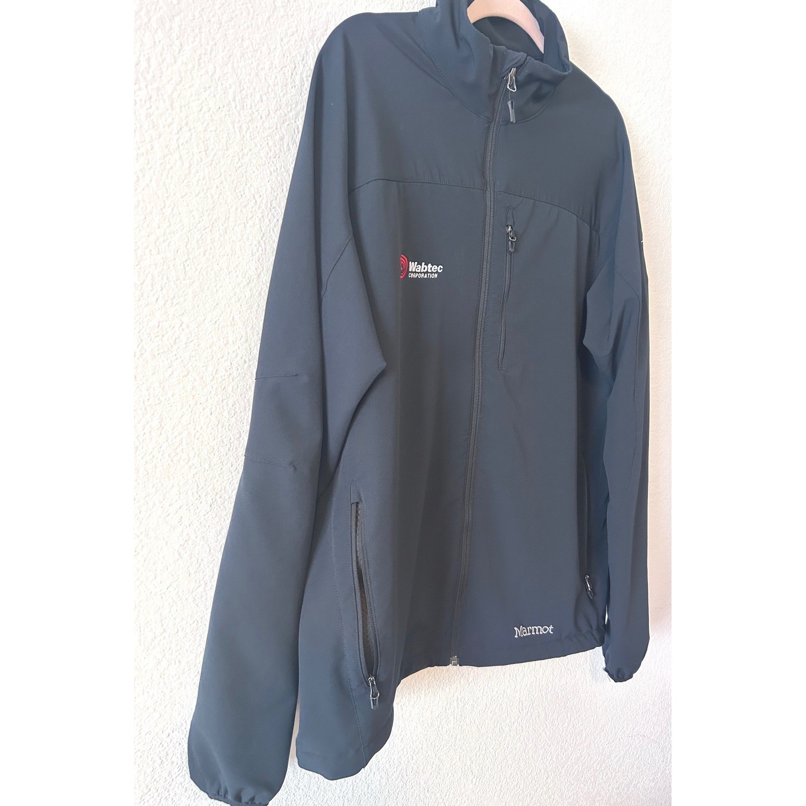 Marmot Softshell Lightweight Windbreaker Black Full Zip Jacket Men’s XL TG