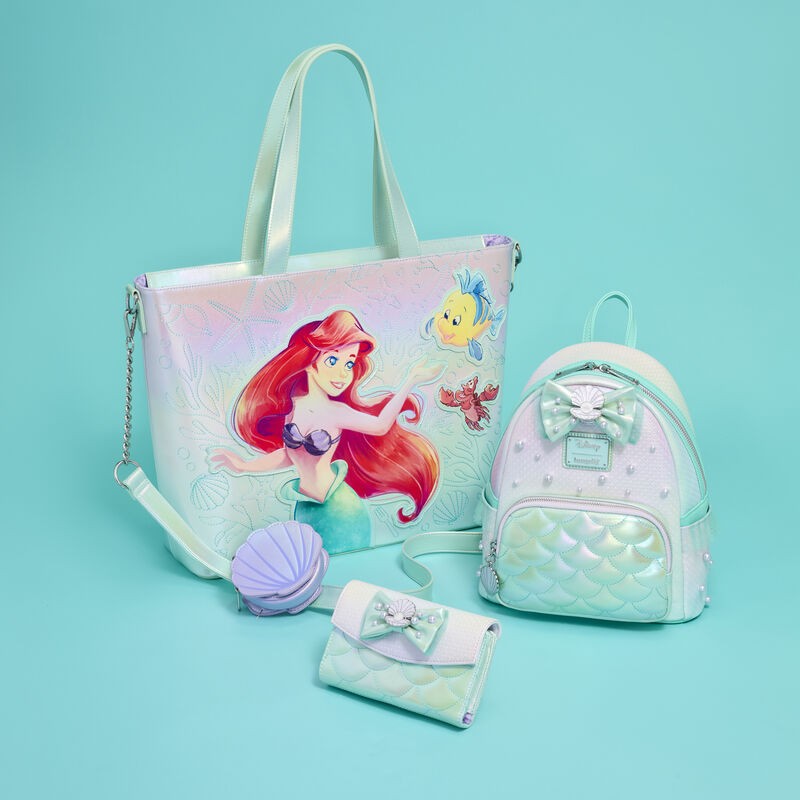 (HOTDEAL⏰🔥🏷️) Loungefly The Little Mermaid Iridescent Pearl Mini Backpack
