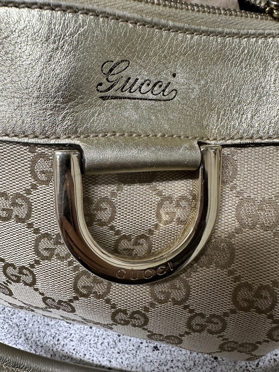 GUCCI BEIGE/EBONY GG CANVAS MEDIUM ABBEY TOTE BAG (HQ0021480)