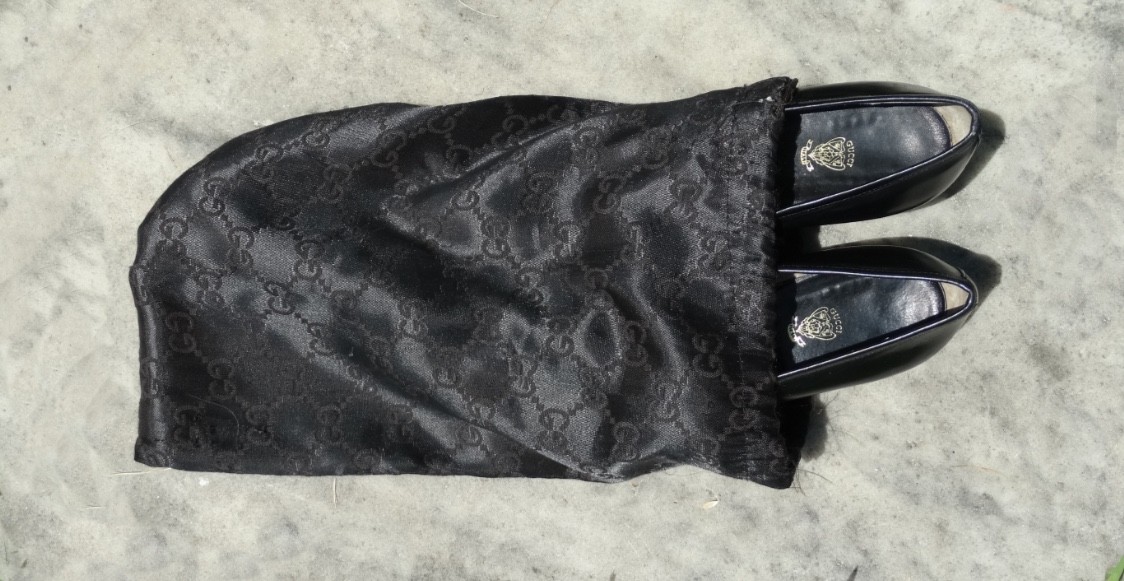Vintage Gucci pumps shoes Black & Gold classic trim EU 37 US 6.5 in Original bag