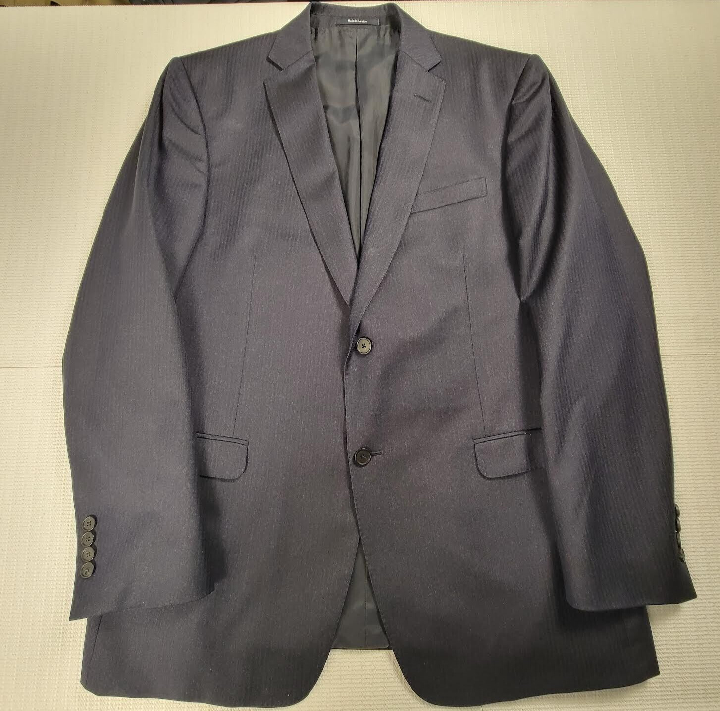 Z Zegna Wool Blazer Men’s 44R Blue Micro Stripe Classic Fit Suit Jacket