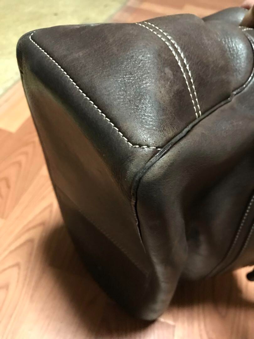 CELINE Leather Boogie Hand bag zip color dark Brown fashion goods women ladies