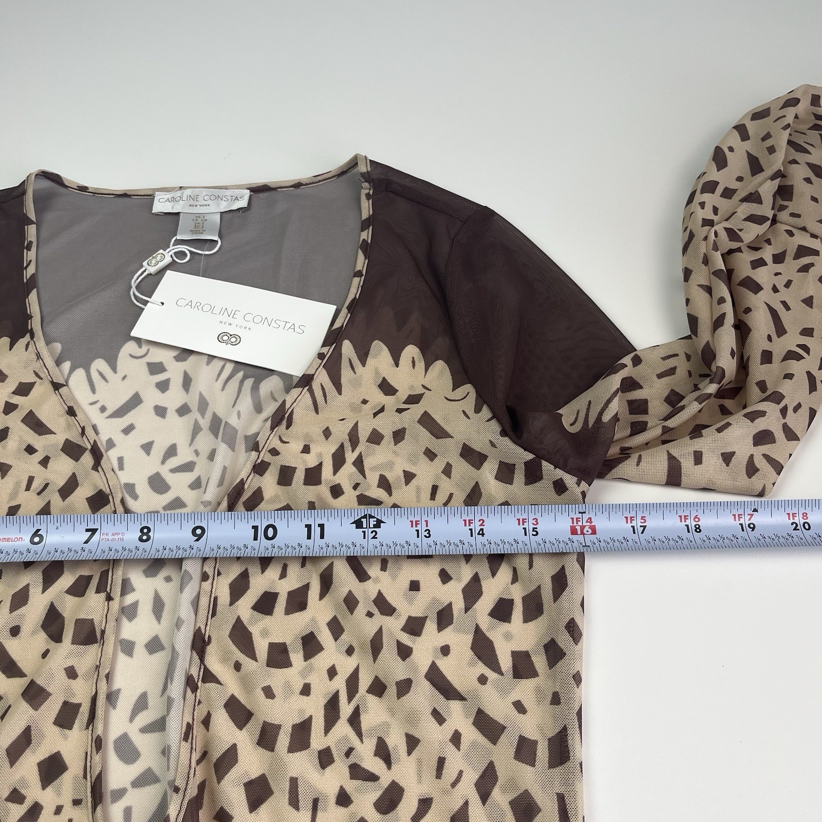 Caroline Constas Lidi Mesh Cover Up Maxi Dress S Brown Resort Beach Boho New