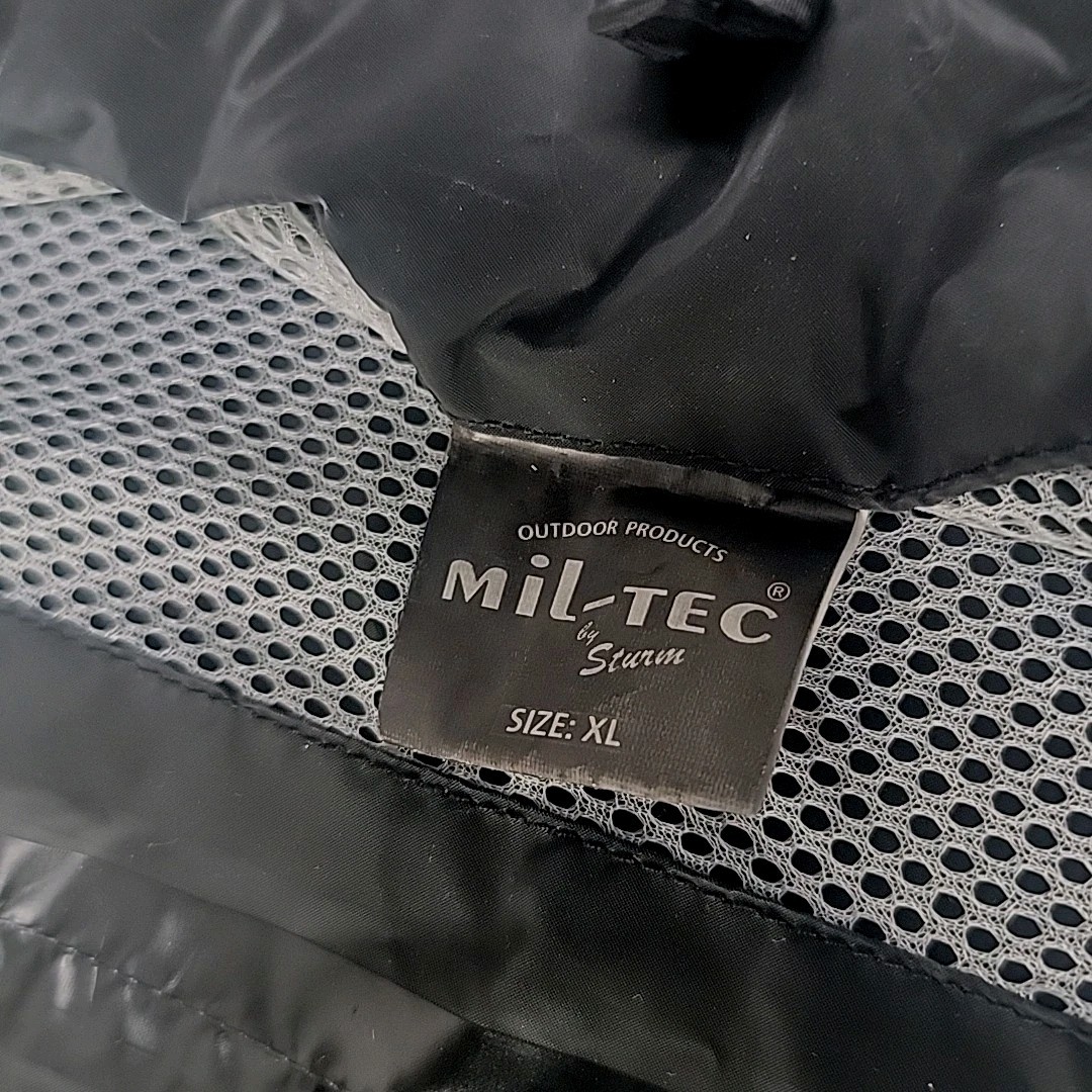 Mil-Tec Sturm Handels GmbH Rain Jacket Black Waterproof Hood In Collar (XL) NWT