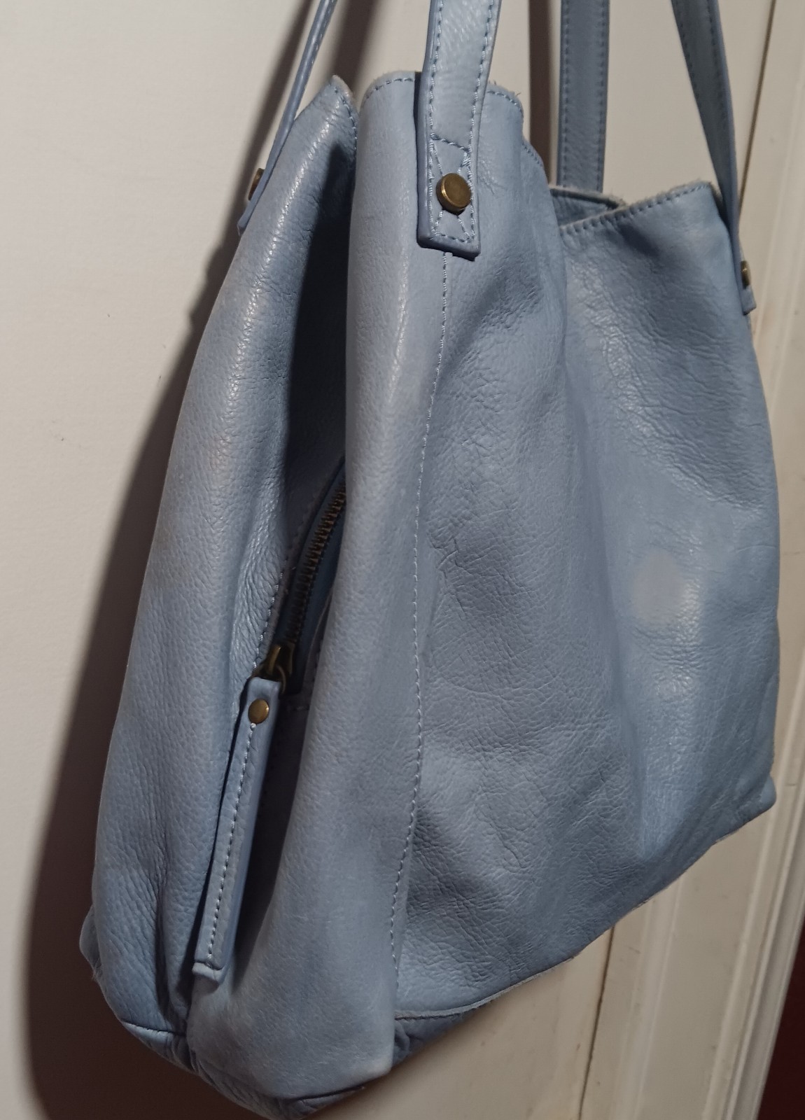 American Leather Pale Blue Smooth Lush Soft Purse