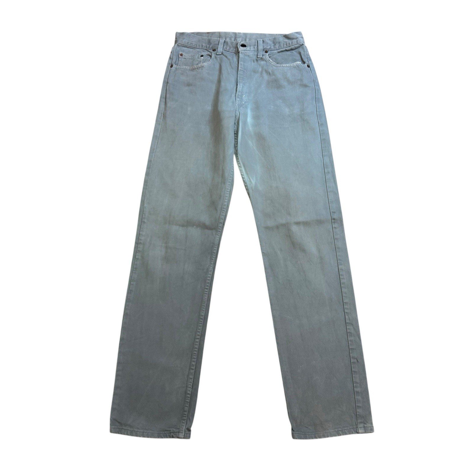 Levi’s 615 02 Men’s Jeans W30 L34 Grey Regular Straight Fit Zip Orange Tab 90s