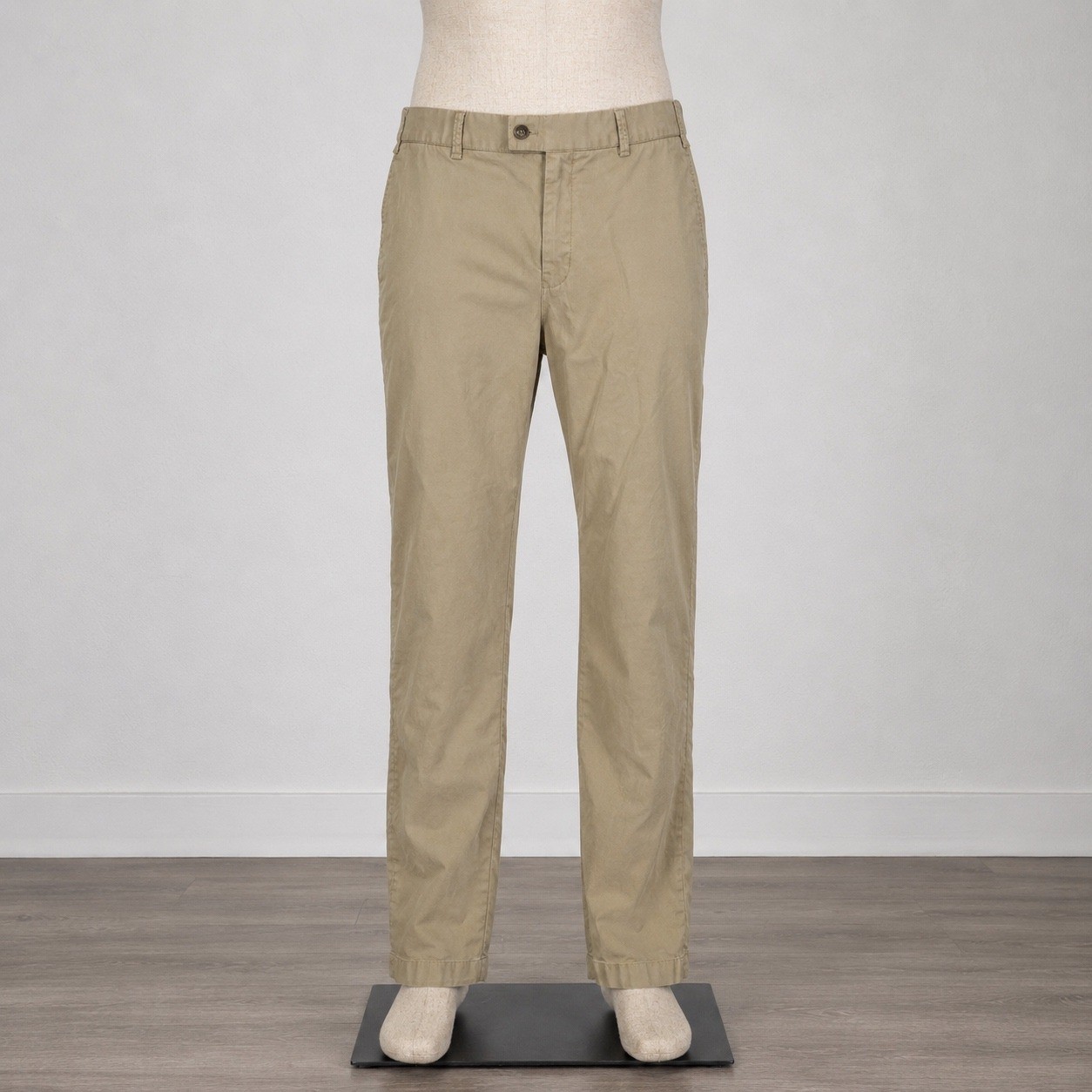 Hiltl Mens Regular Fit Chino Pants Tan Khaki Flat Front Trousers Size 30×30