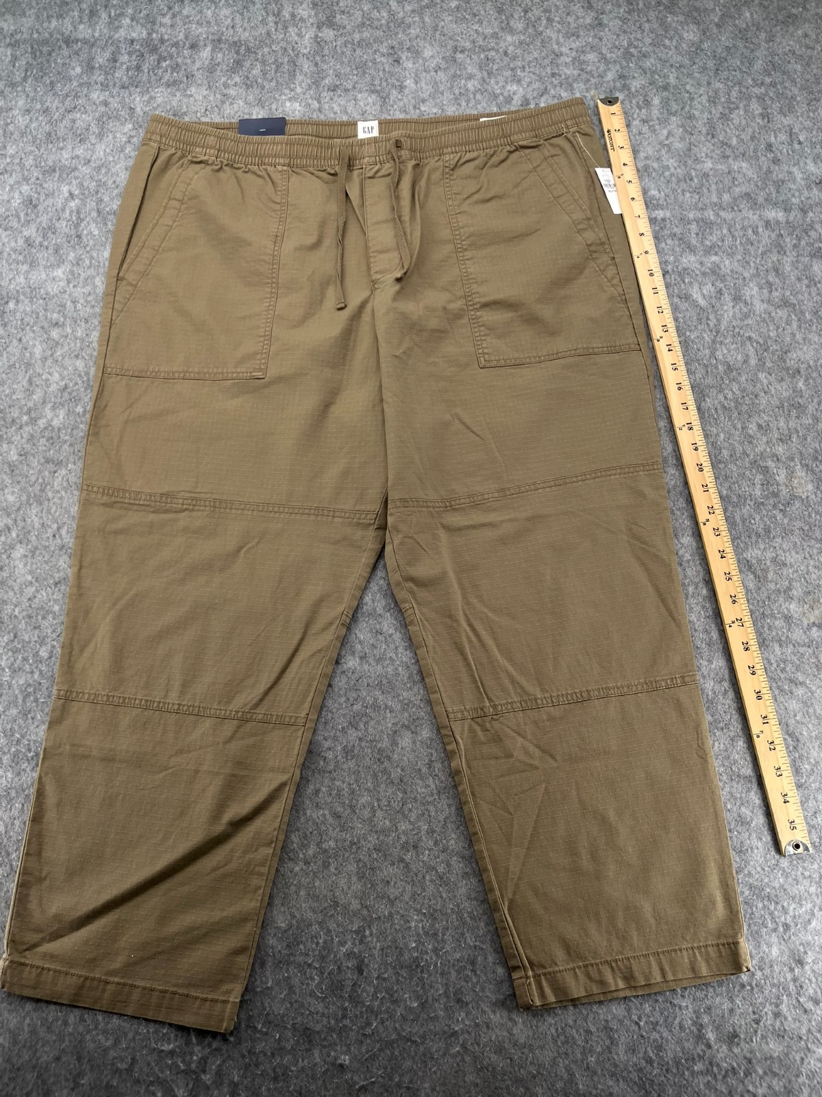 Gap Mens Pants Beige Size XXL Utility Ripstop Pant Tapered Stretch NEW