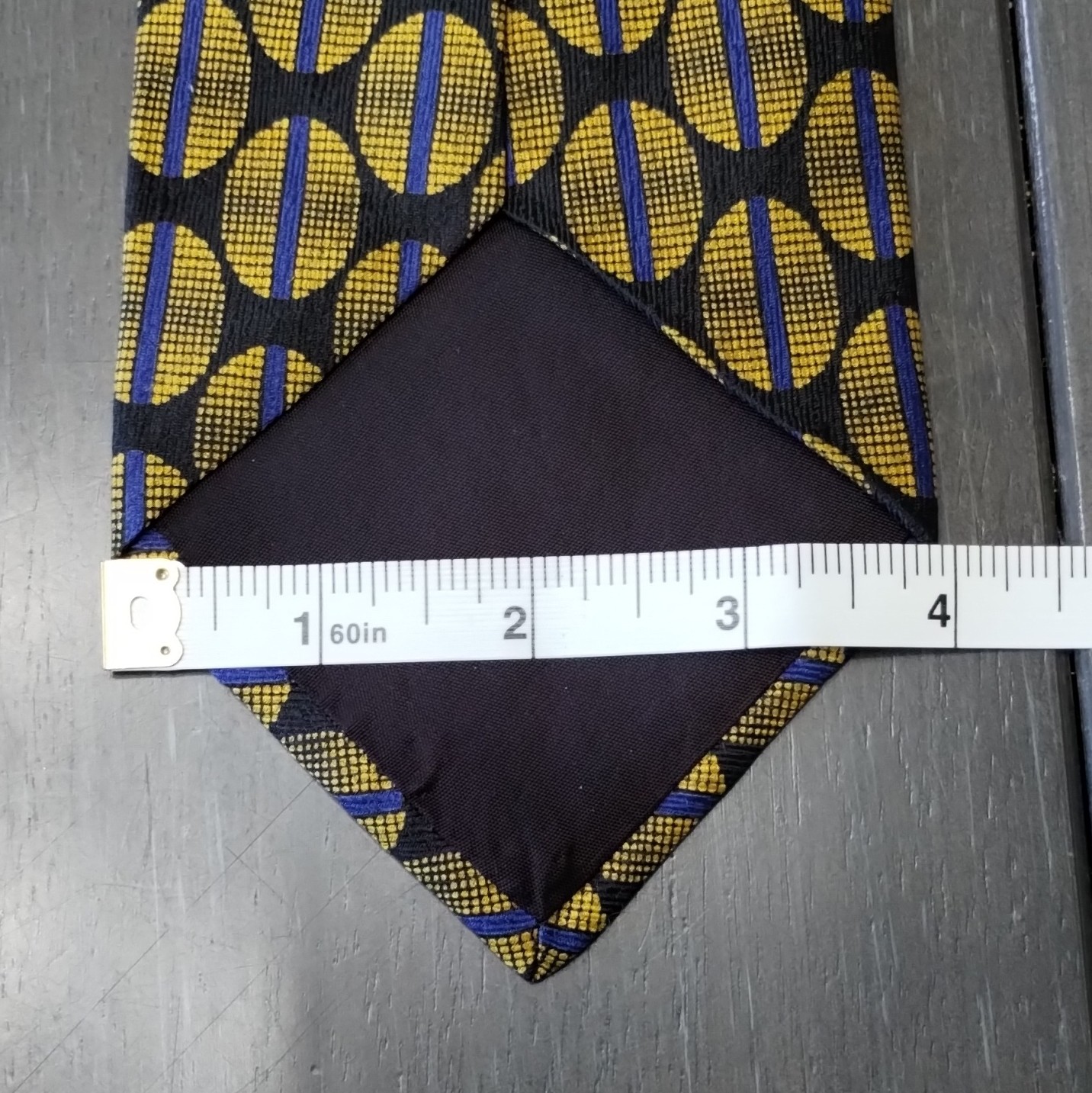 Zylos George Machado Silk Geometric Tie Black Gold Blue Classic 57″-60″