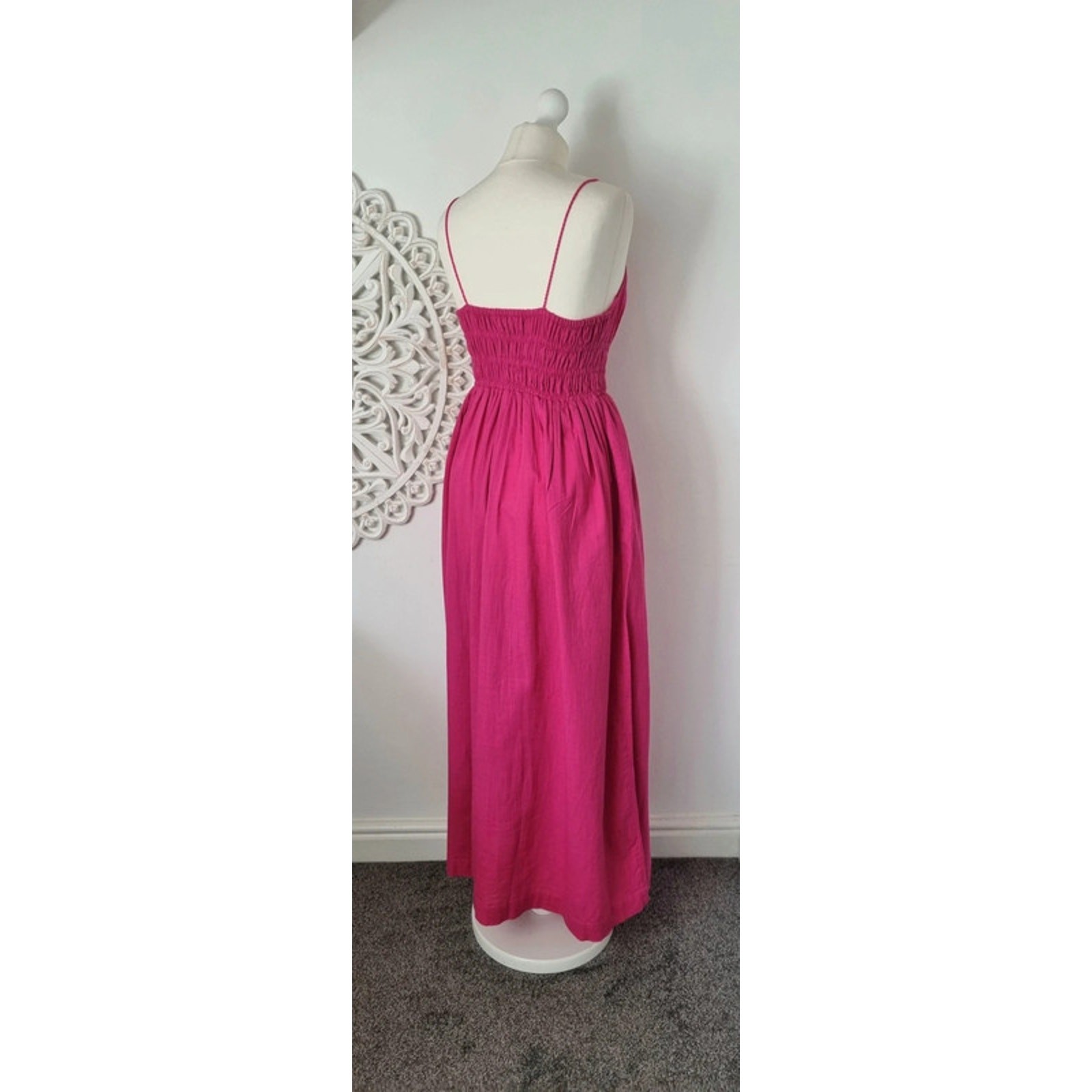 Accessorize Women’s Pink Long Cotton Summer Dress Size Small (Fits 8,10,12)