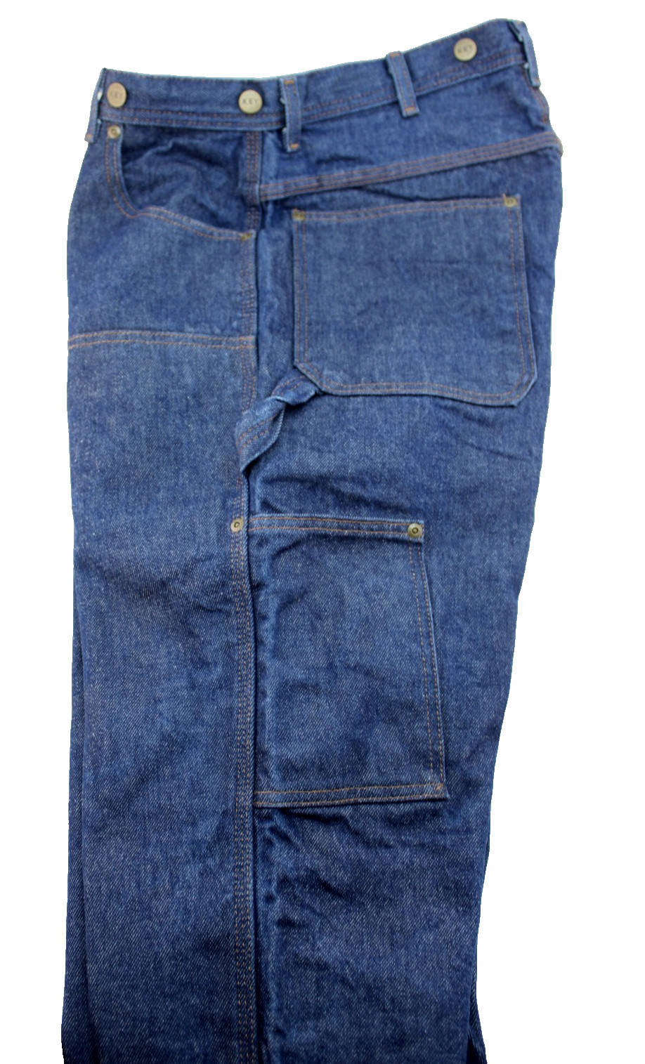 KEY Men’s 34 X 36 Double Knee Blue Denim Utility Work Jeans EXCELLENT CONDITION