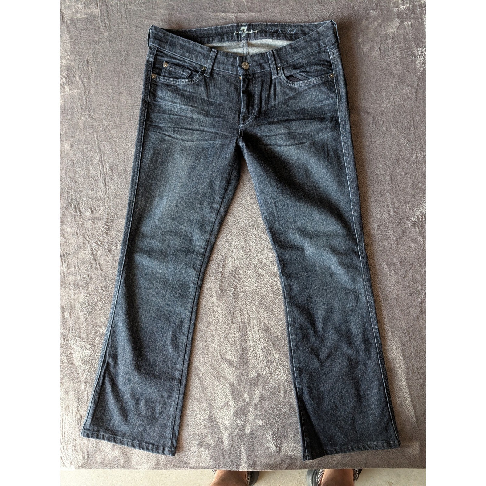 7 For All Mankind Mens A Pocket Bootcut Jeans Dark Charcoal Grey Size 30