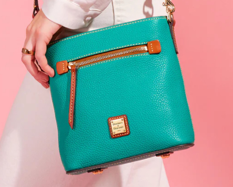 Dooney & Bourke Spearmint Green Pebble Grain Leather Zip Crossbody Purse Bag