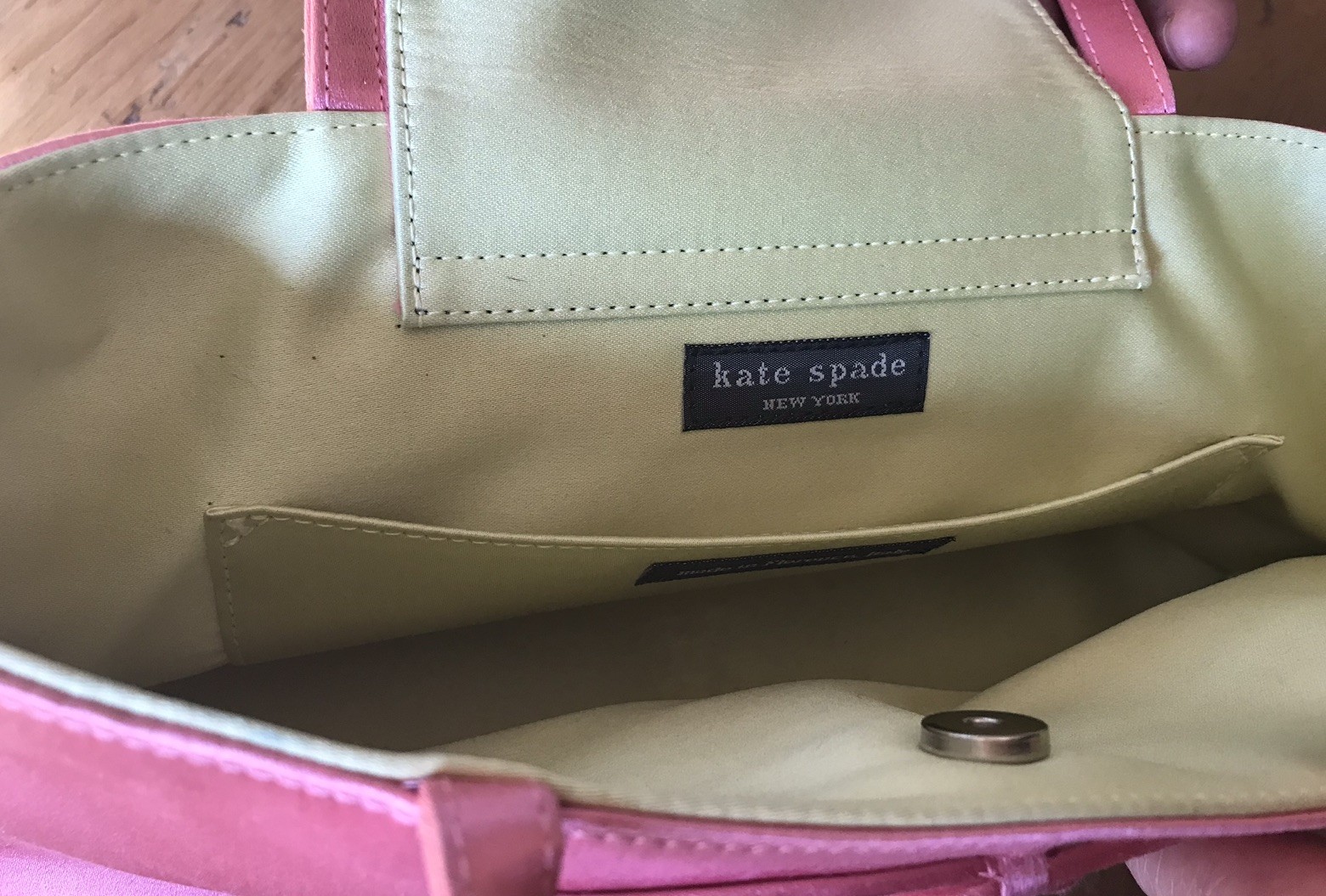 Authentic, Rare, Vintage Kate Spade Spring/Summer Dress Purse Pink/Light Green
